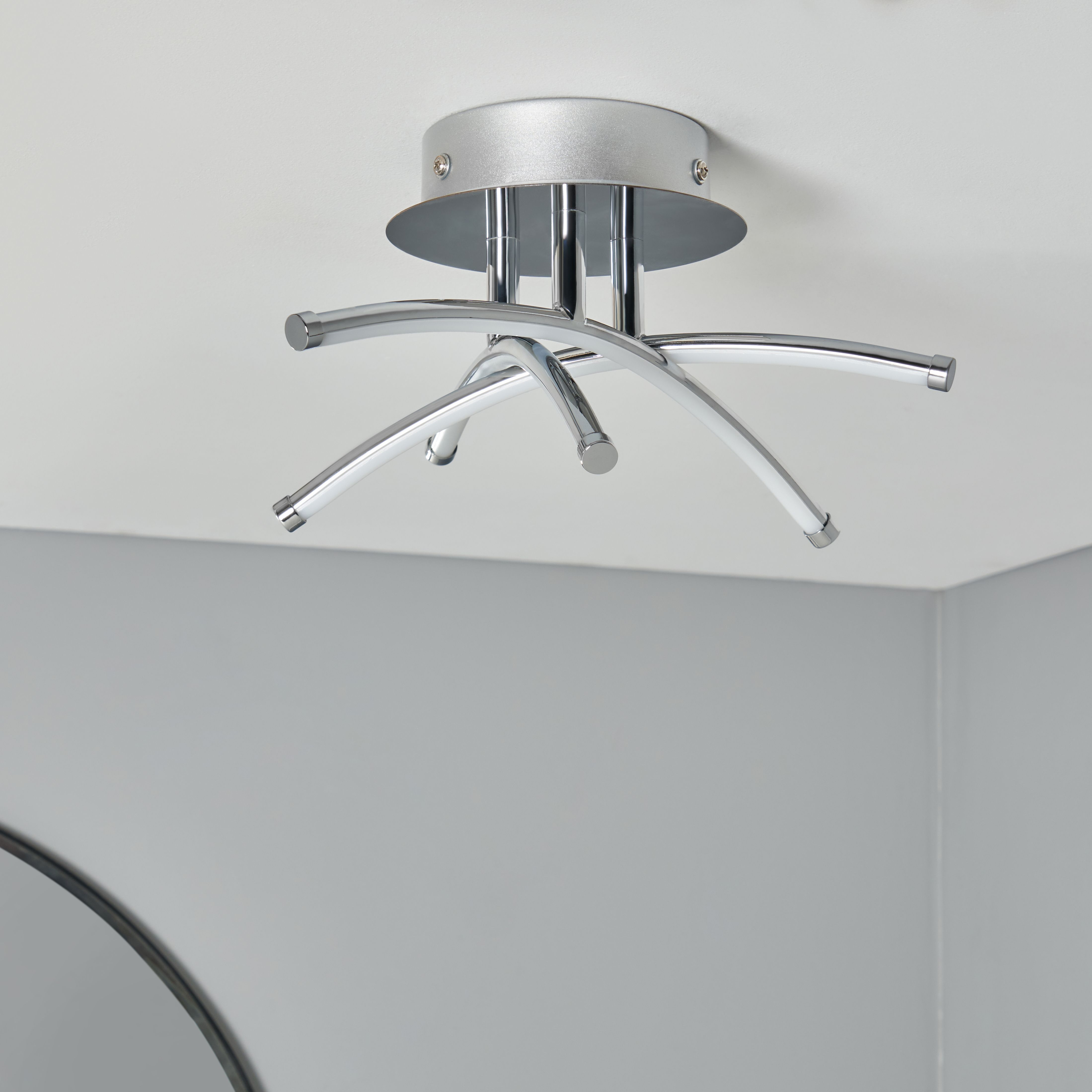Iseo Cross-Over LED Ceiling IP44 - Chrome