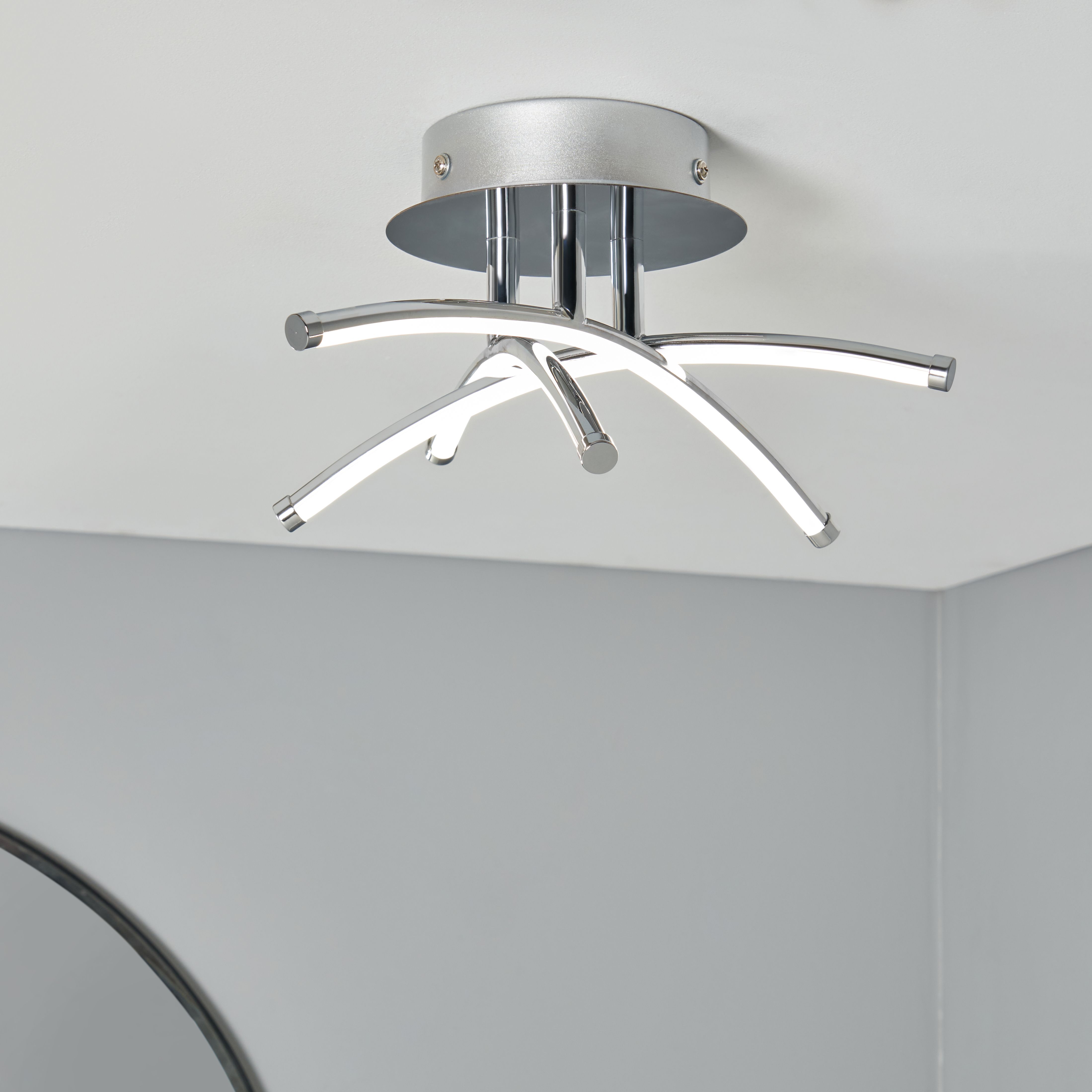 Iseo Cross-Over LED Ceiling IP44 - Chrome