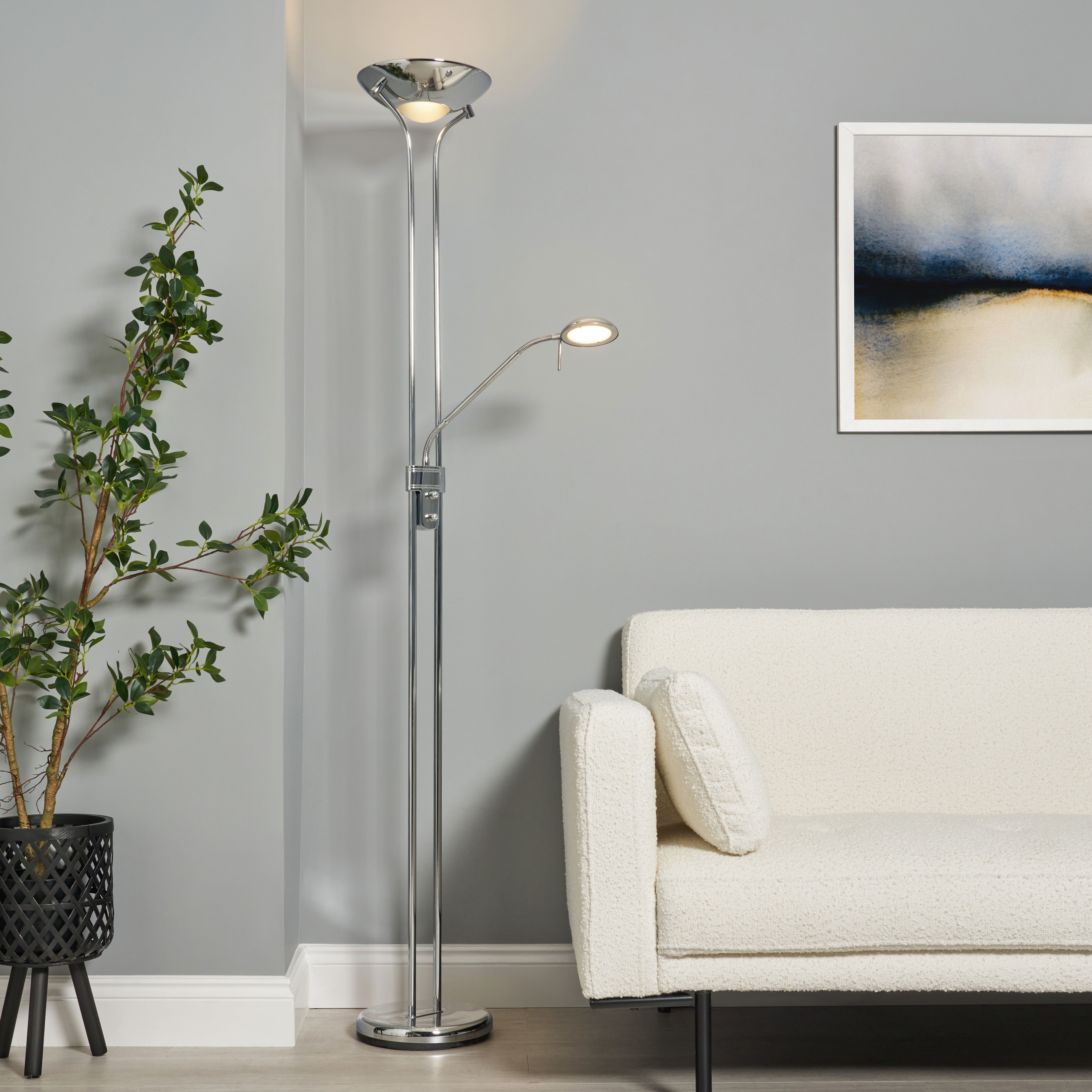 Bamu Mother and Child LED Floor Lamp - Chrome