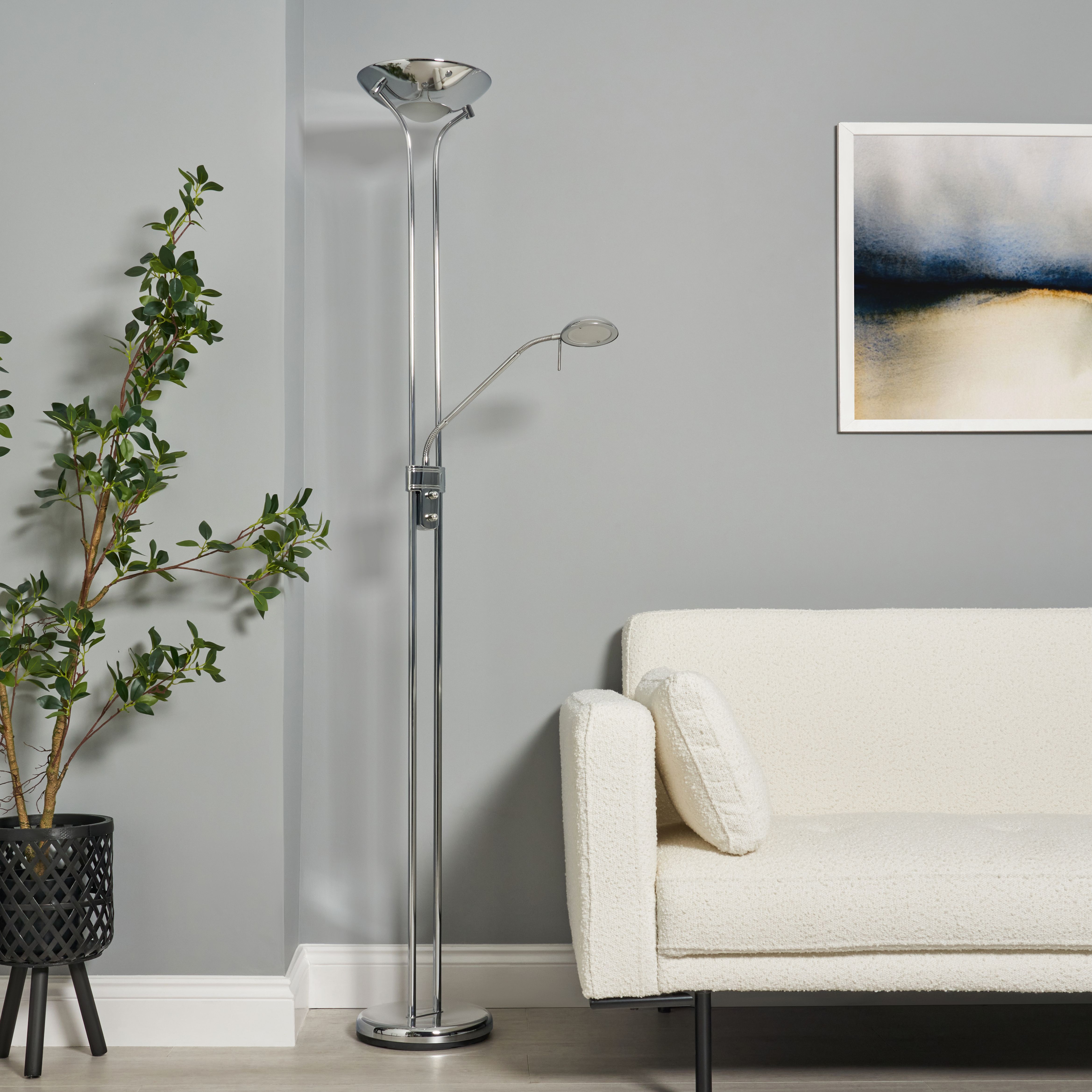 Bamu Mother and Child LED Floor Lamp - Chrome