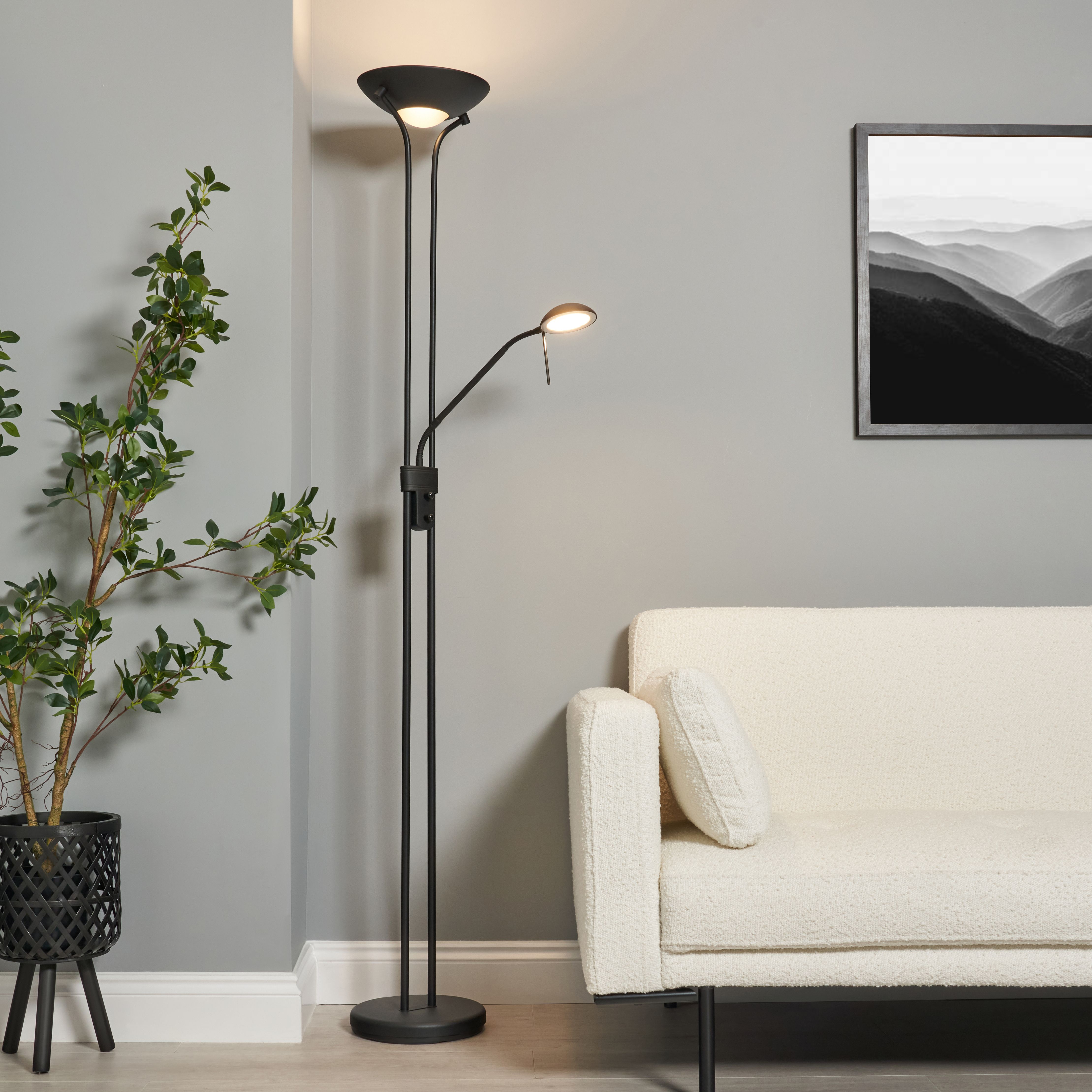 Bamu Mother and Child LED Floor Lamp - Black