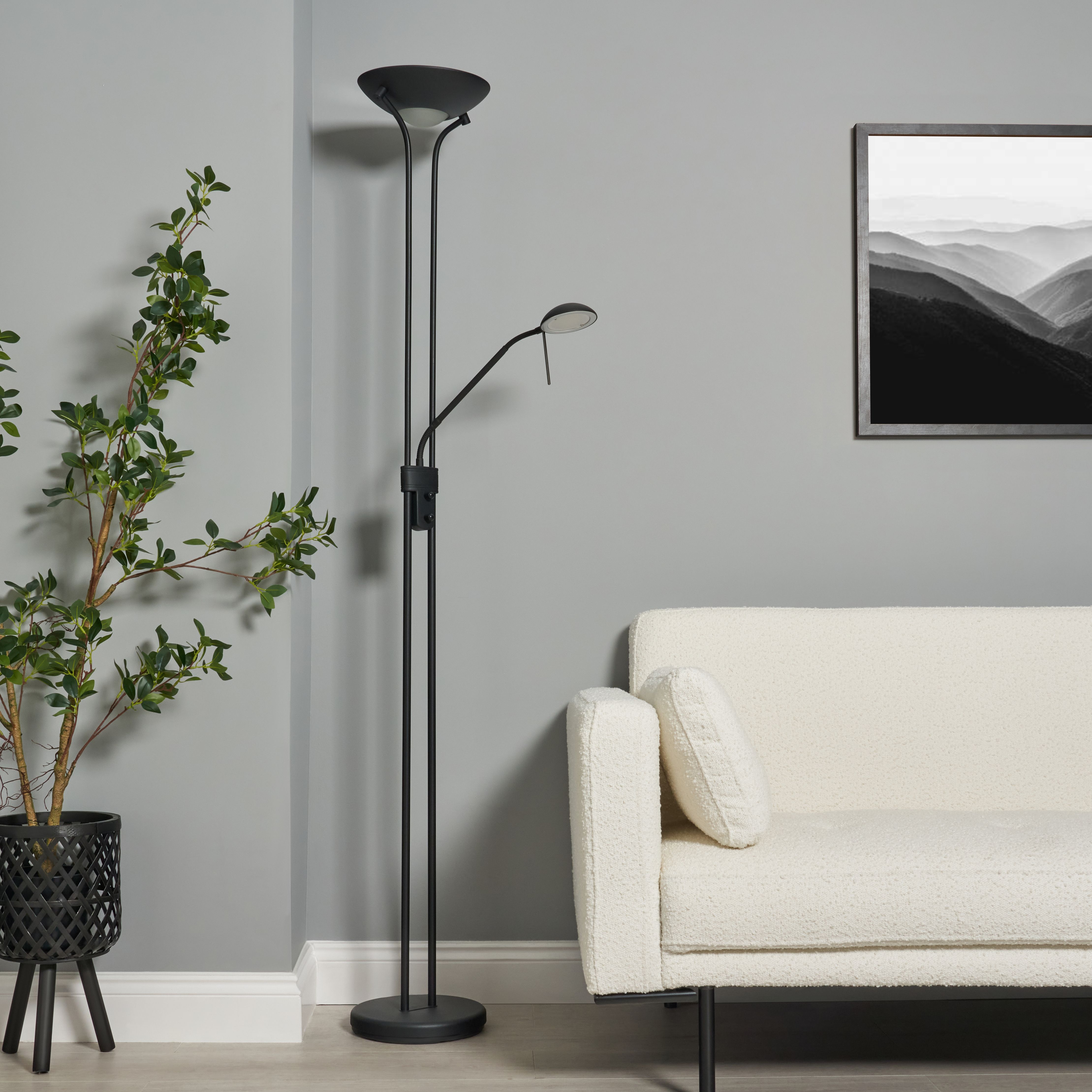 Bamu Mother and Child LED Floor Lamp - Black