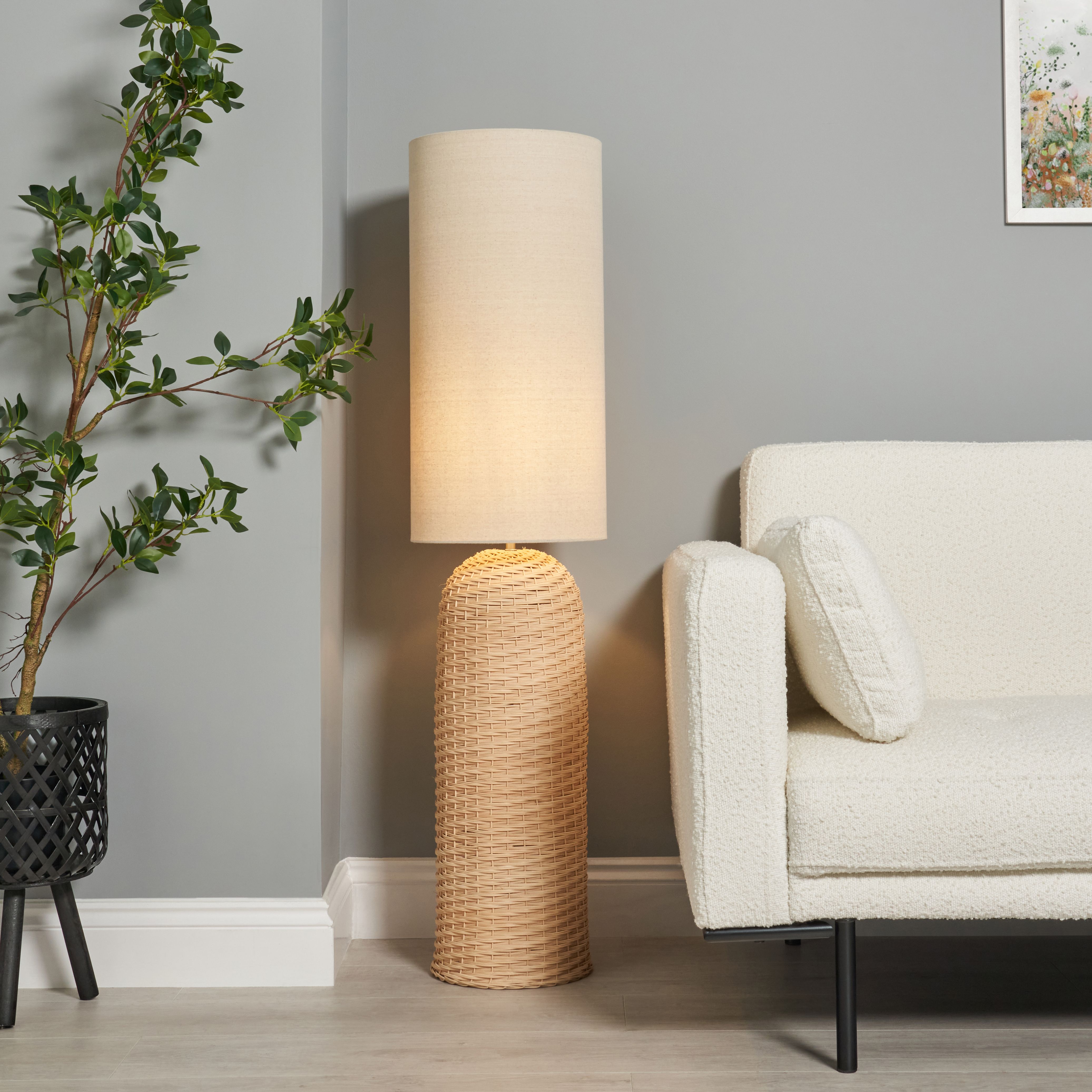 Rubia Rattan Floor Lamp