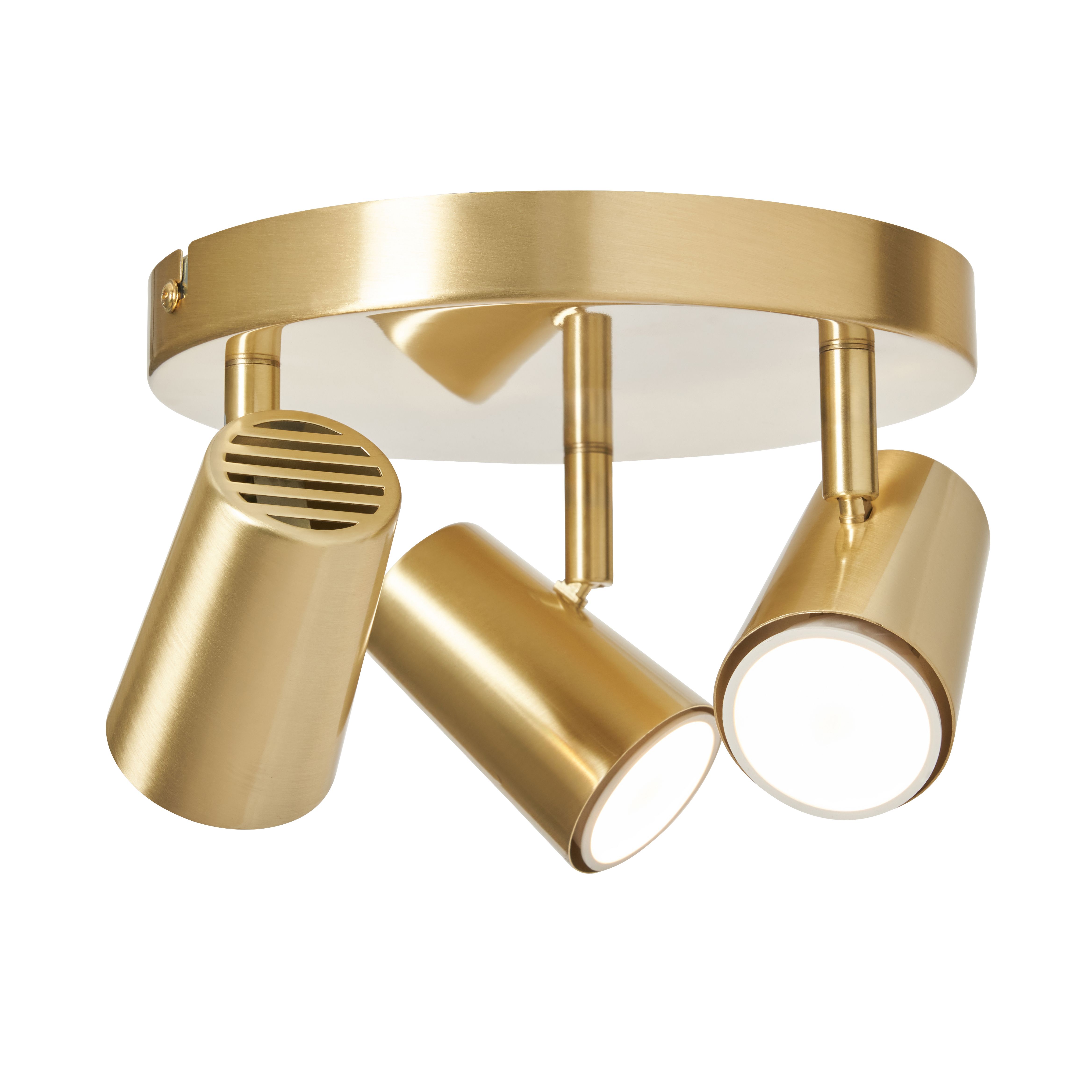 Harvey 3 Light Plate Adjust Spotlight - Satin Brass