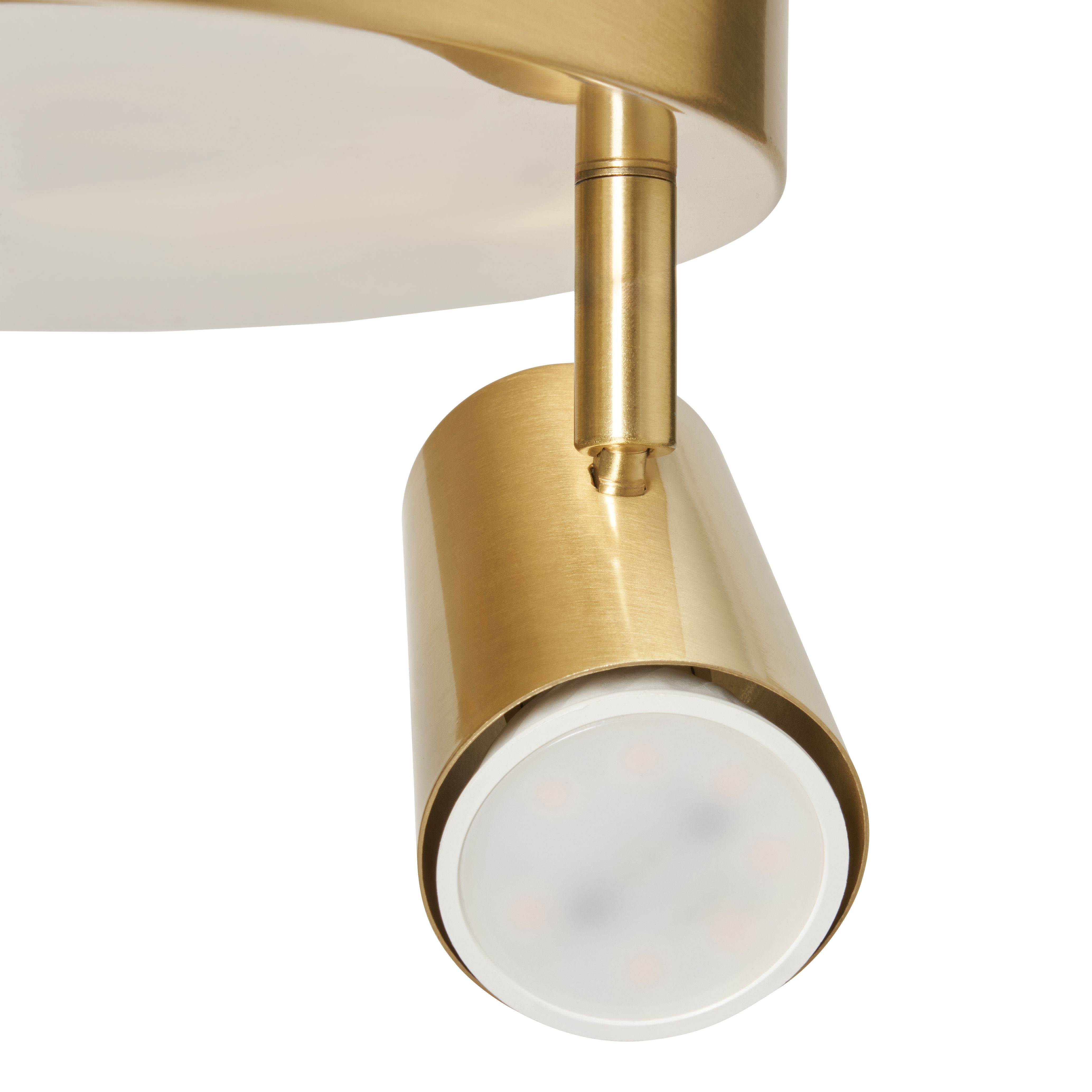 Harvey 3 Light Plate Adjust Spotlight - Satin Brass