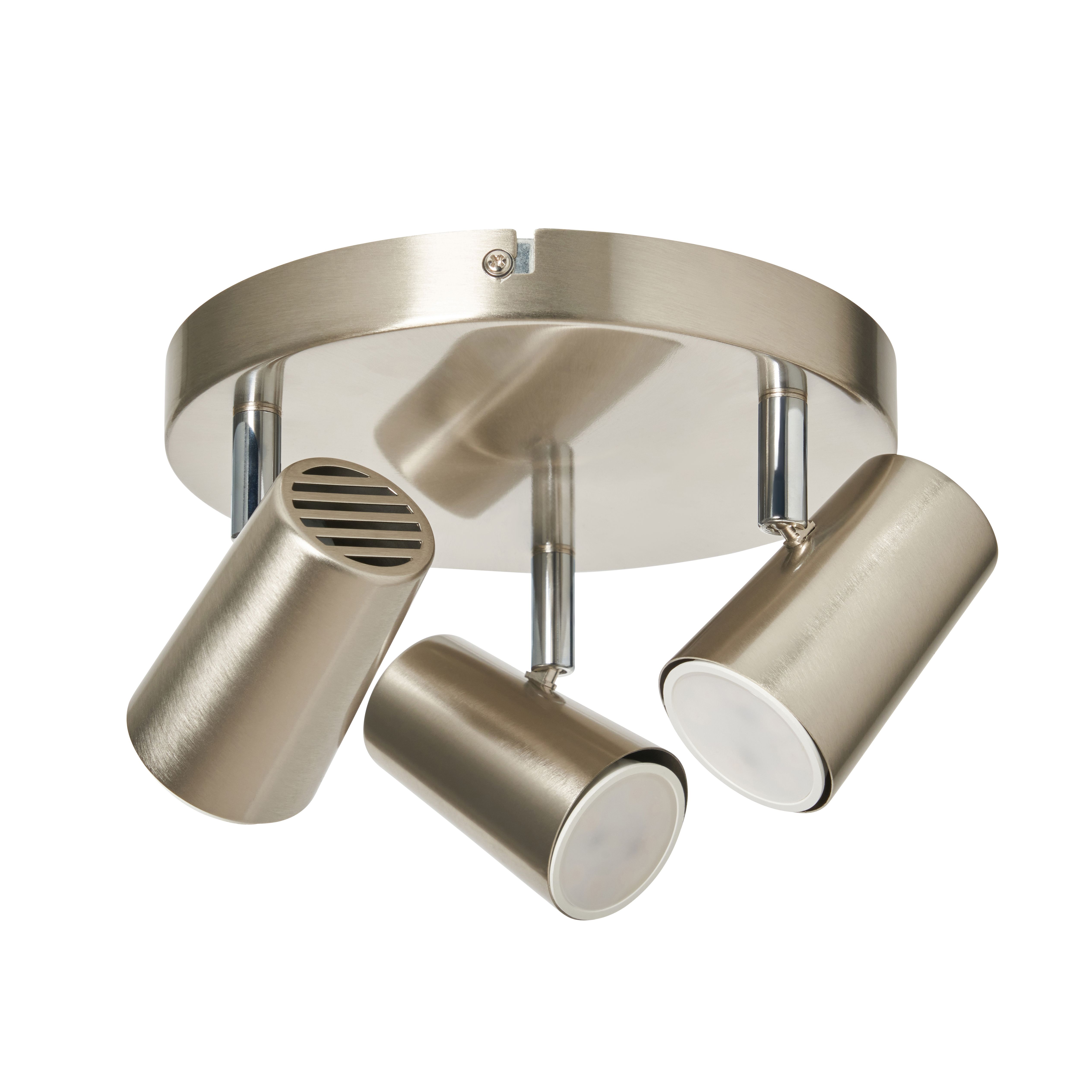 Harvey 3 Light Plate Adjust Spotlight - Satin Nickel