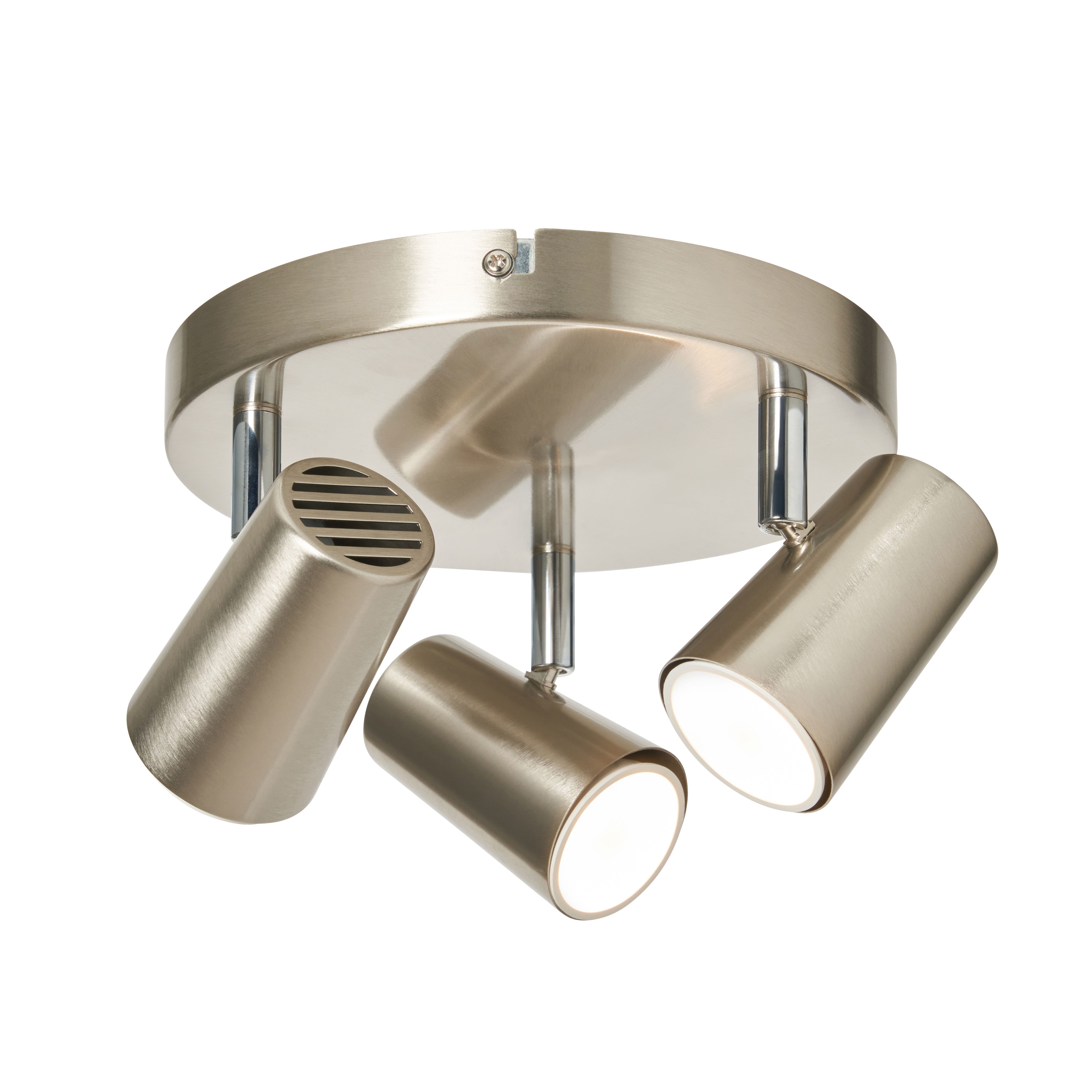 Harvey 3 Light Plate Adjust Spotlight - Satin Nickel