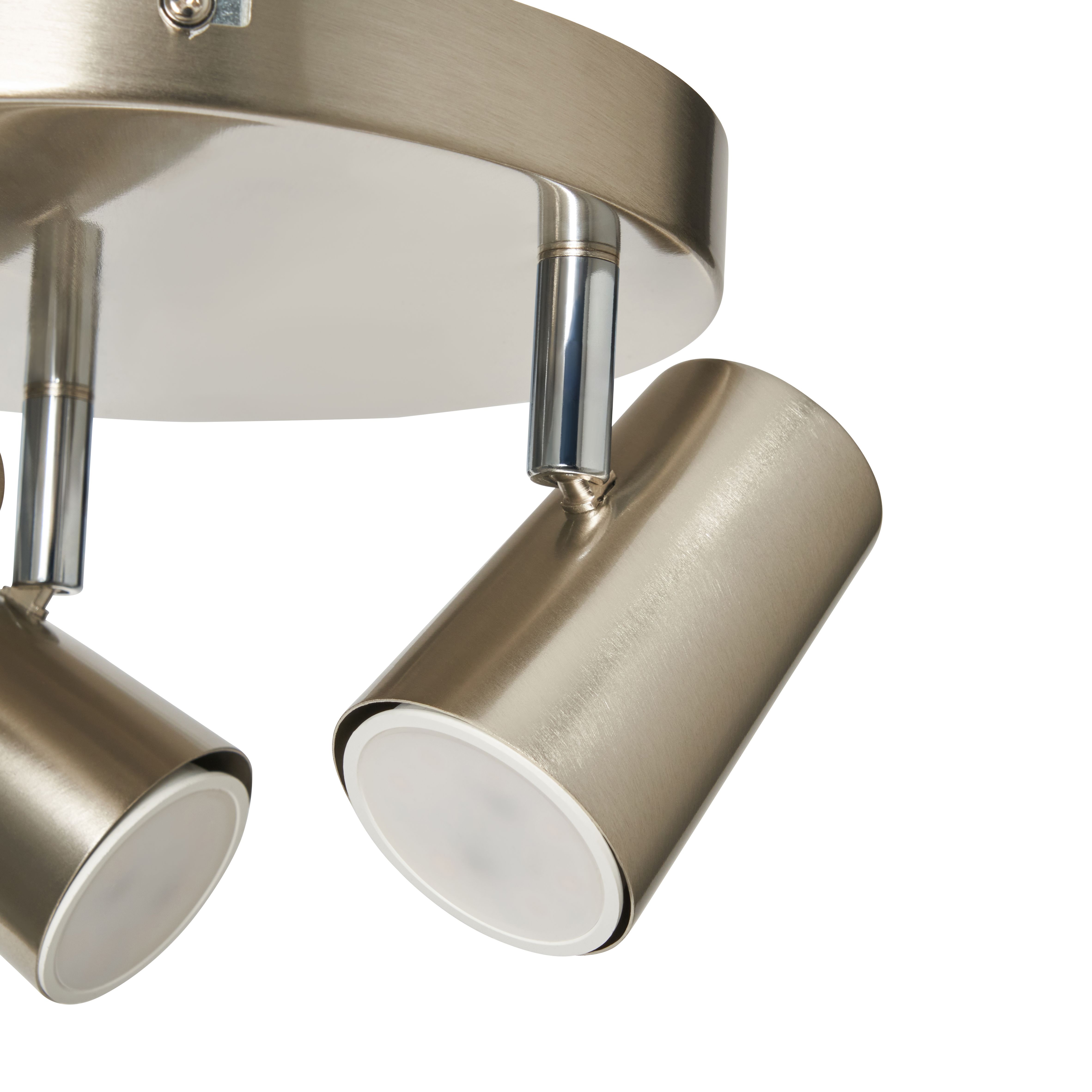 Harvey 3 Light Plate Adjust Spotlight - Satin Nickel