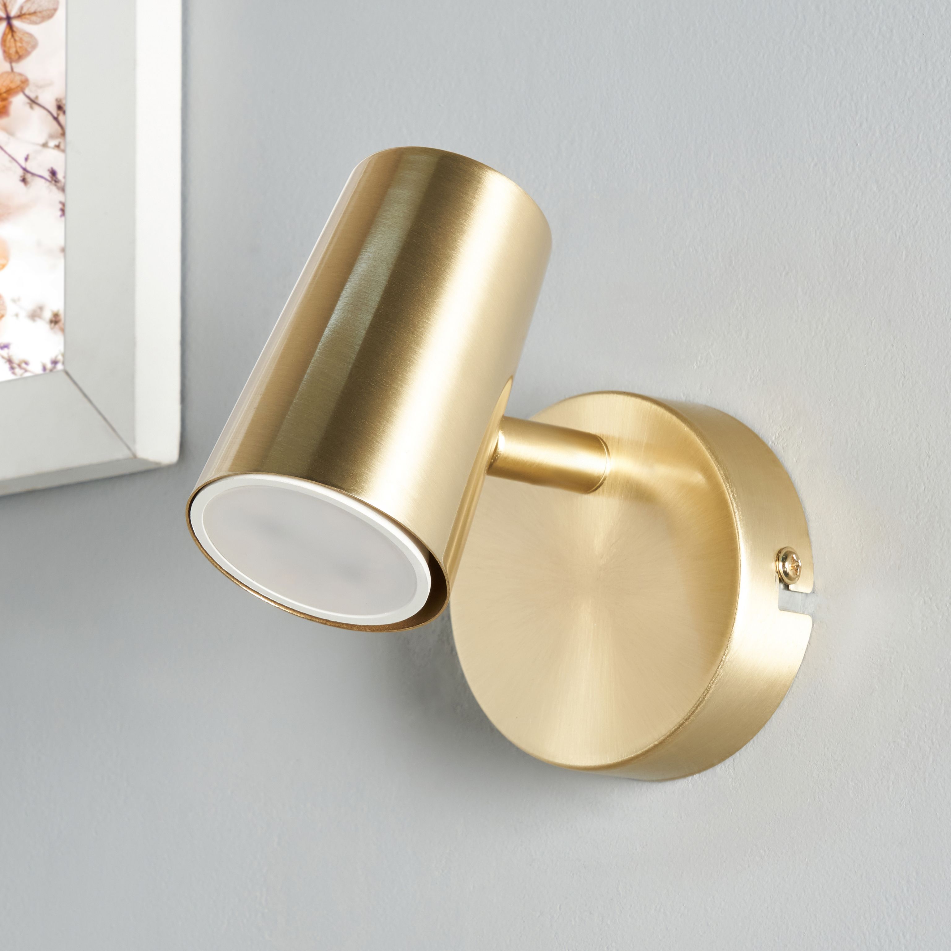 Harvey Single Adjustable Spotlight - Satin Brass