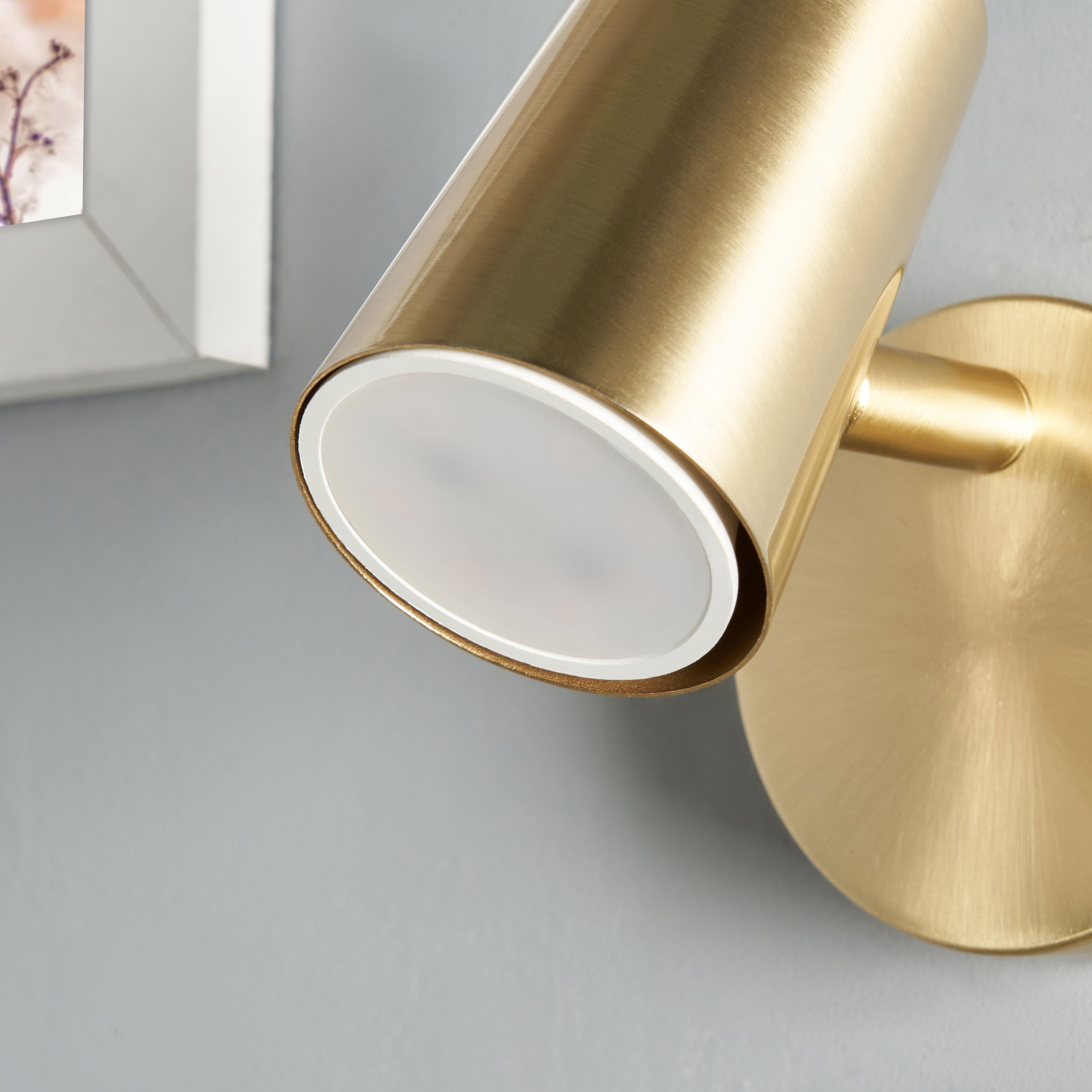 Harvey Single Adjustable Spotlight - Satin Brass