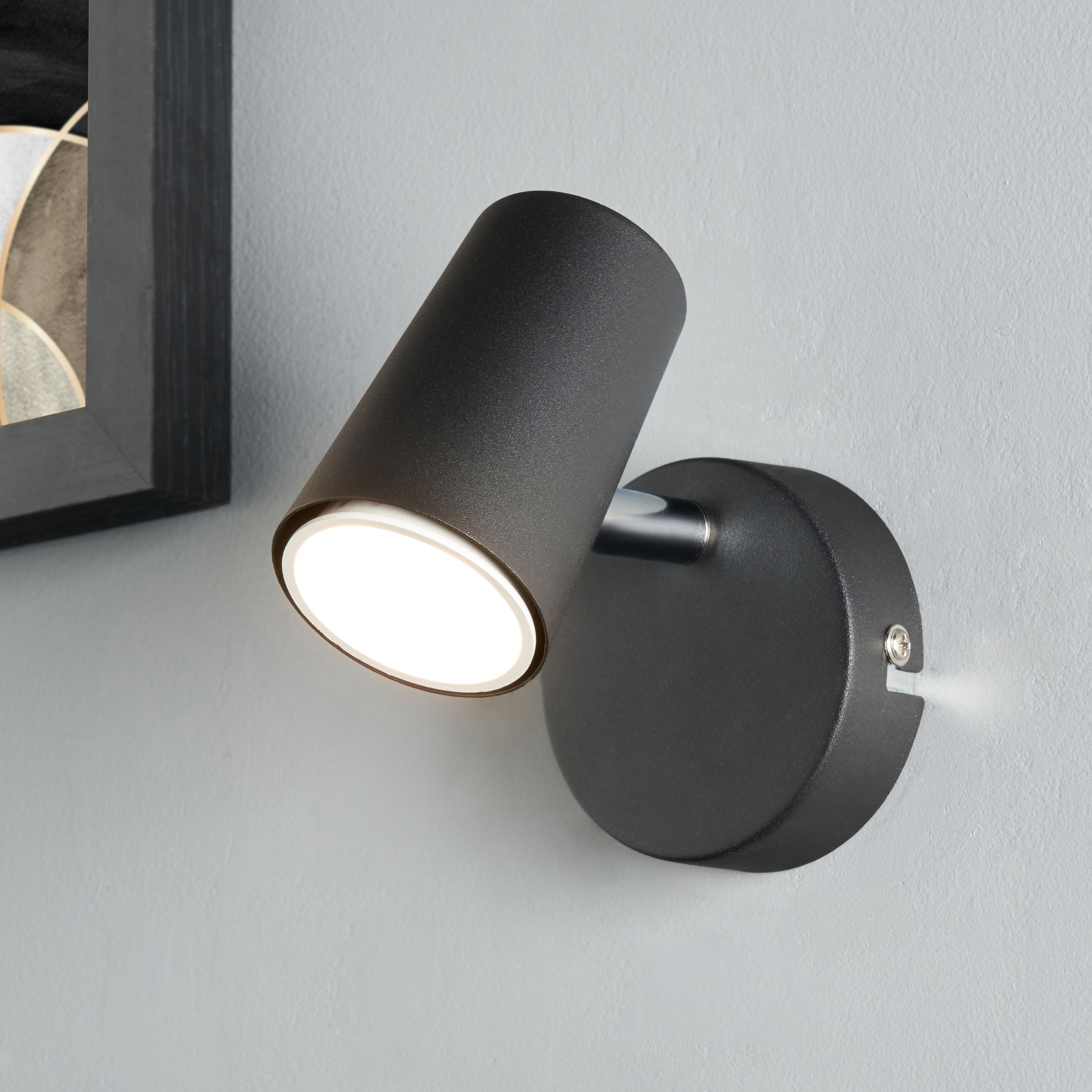 Harvey Single Adjustable Spotlight - Black