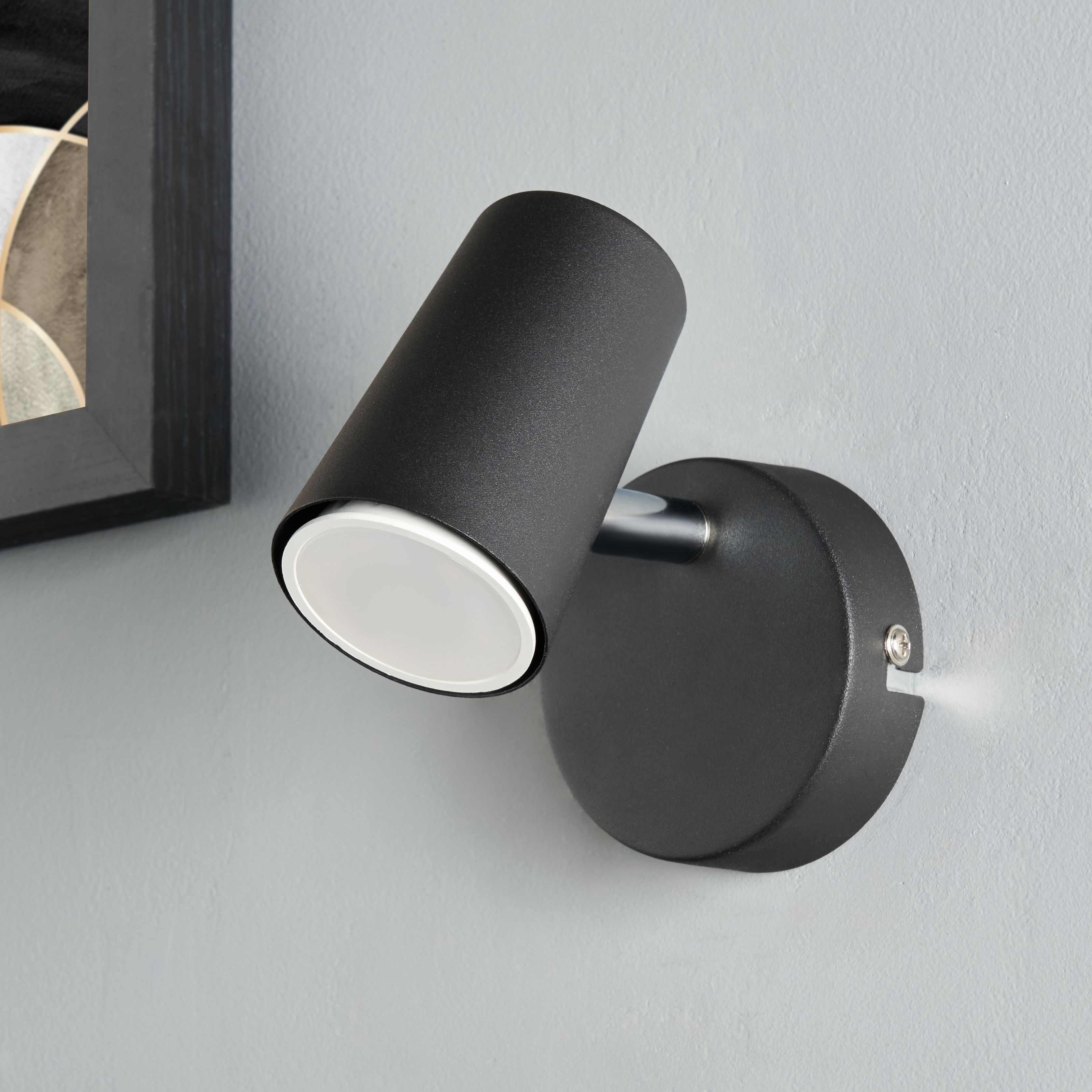 Harvey Single Adjustable Spotlight - Black