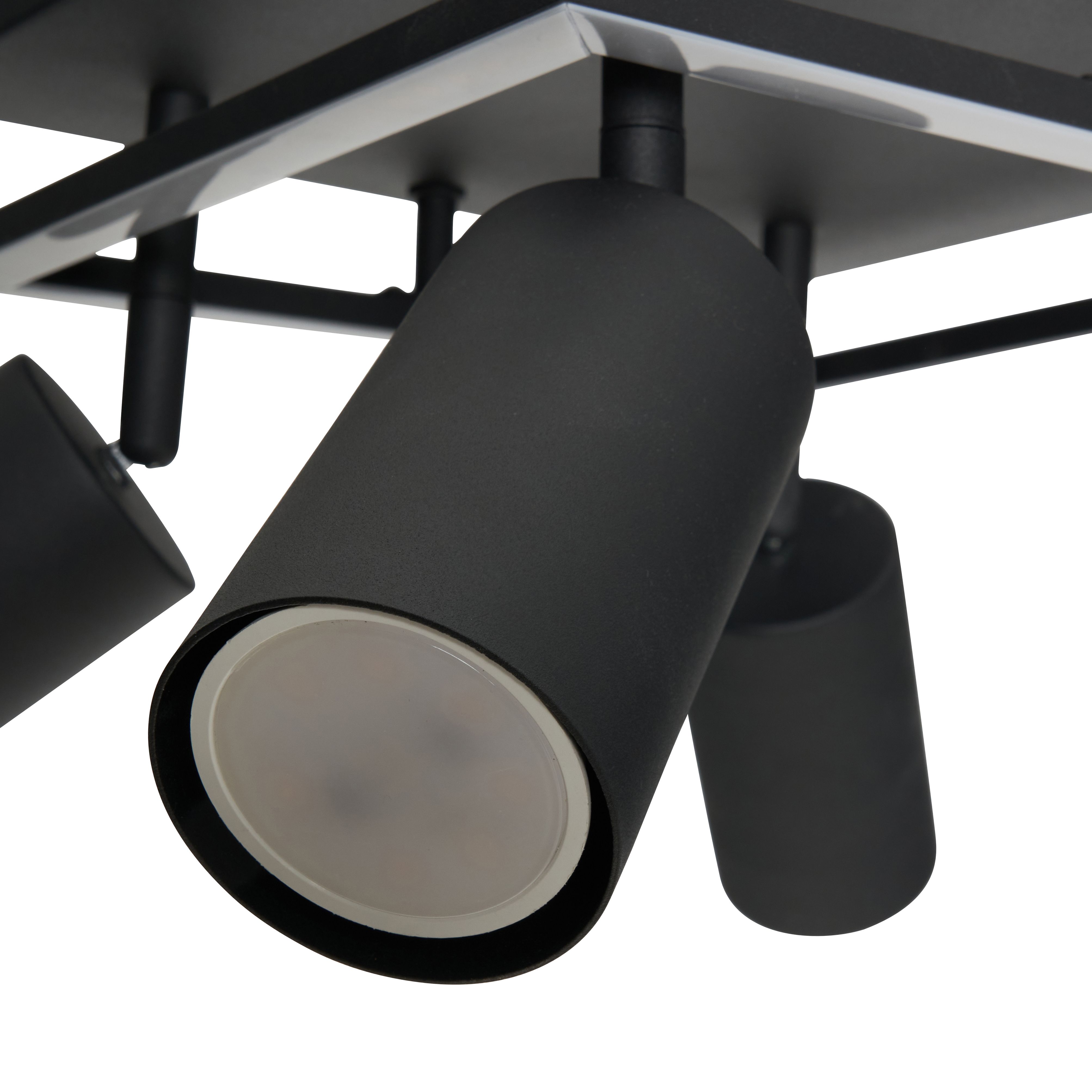 Odeo 4 Light Plate Adjustable Spotlight - Black