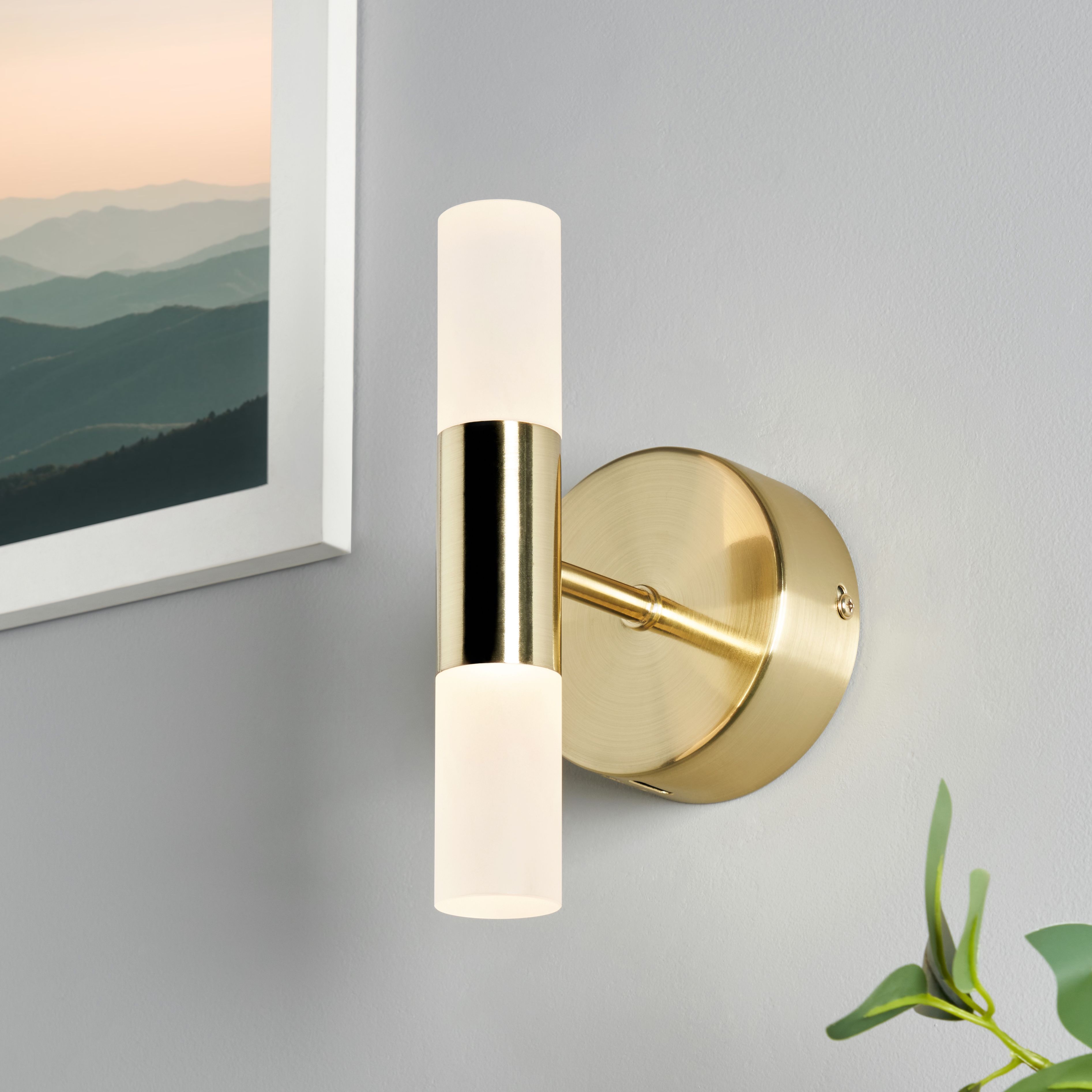 Lois 2 Lamp Wall Light - Satin Brass