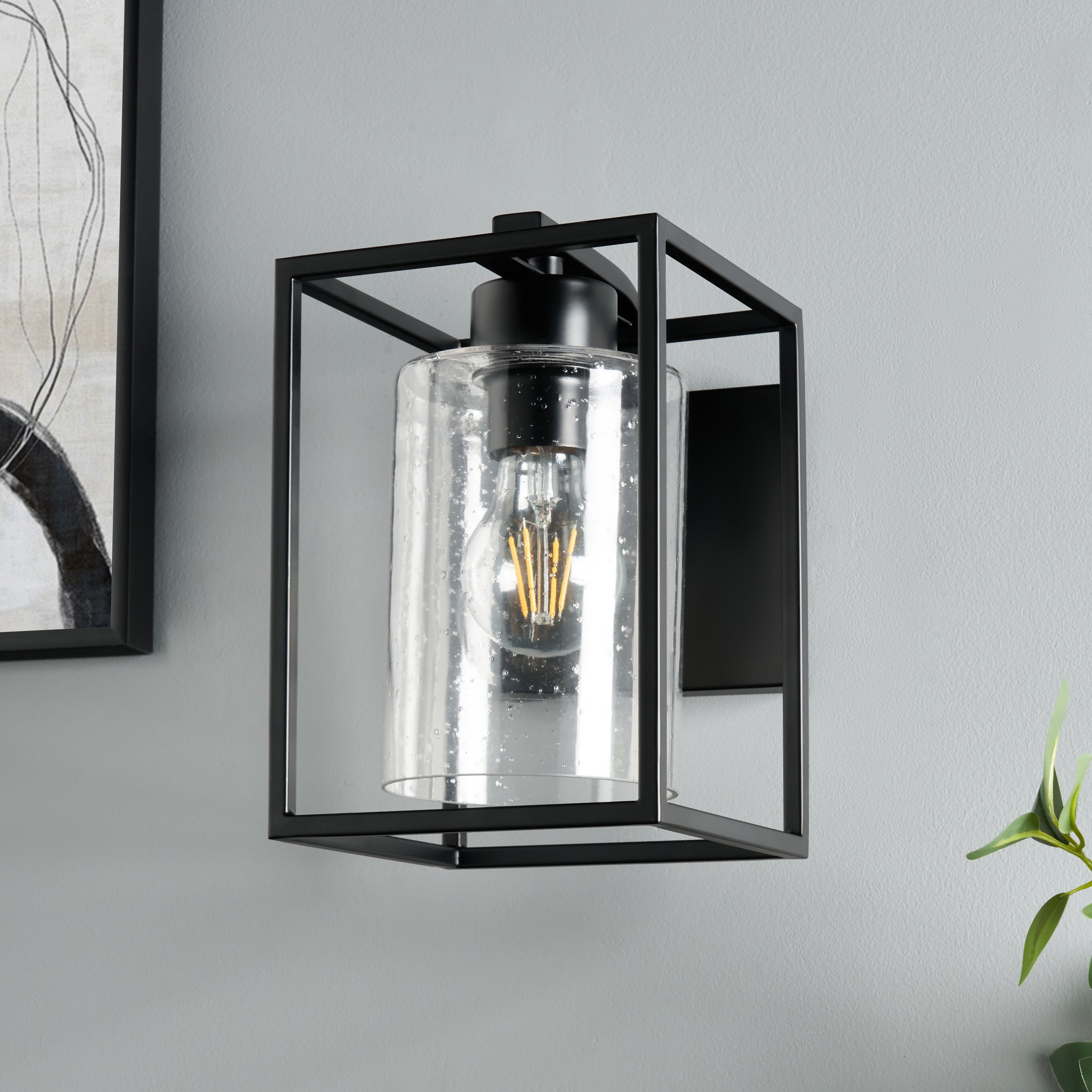 Conza Industrial Cube Wall Light