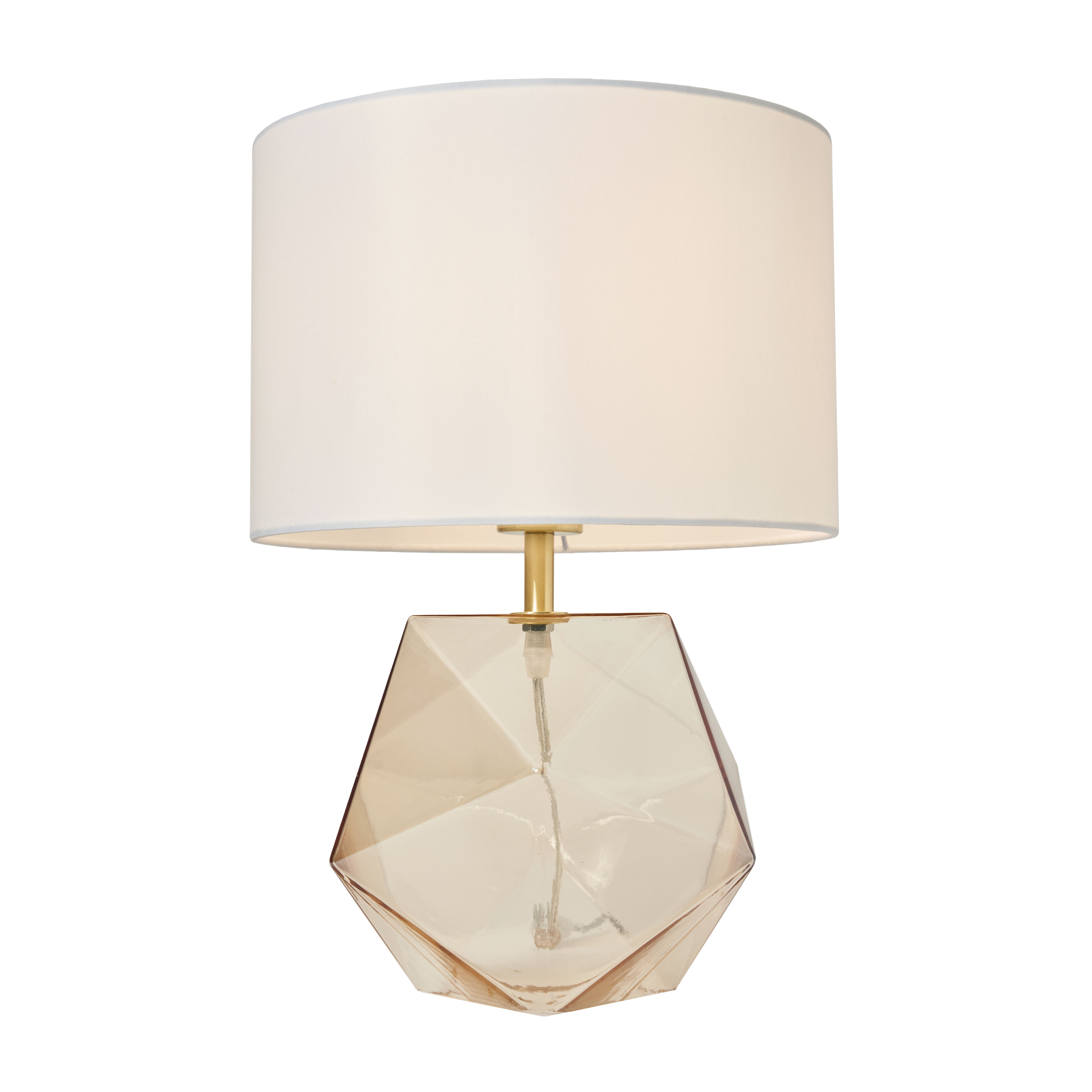 Luga Geometric Champagne Panel Base Table Lamp