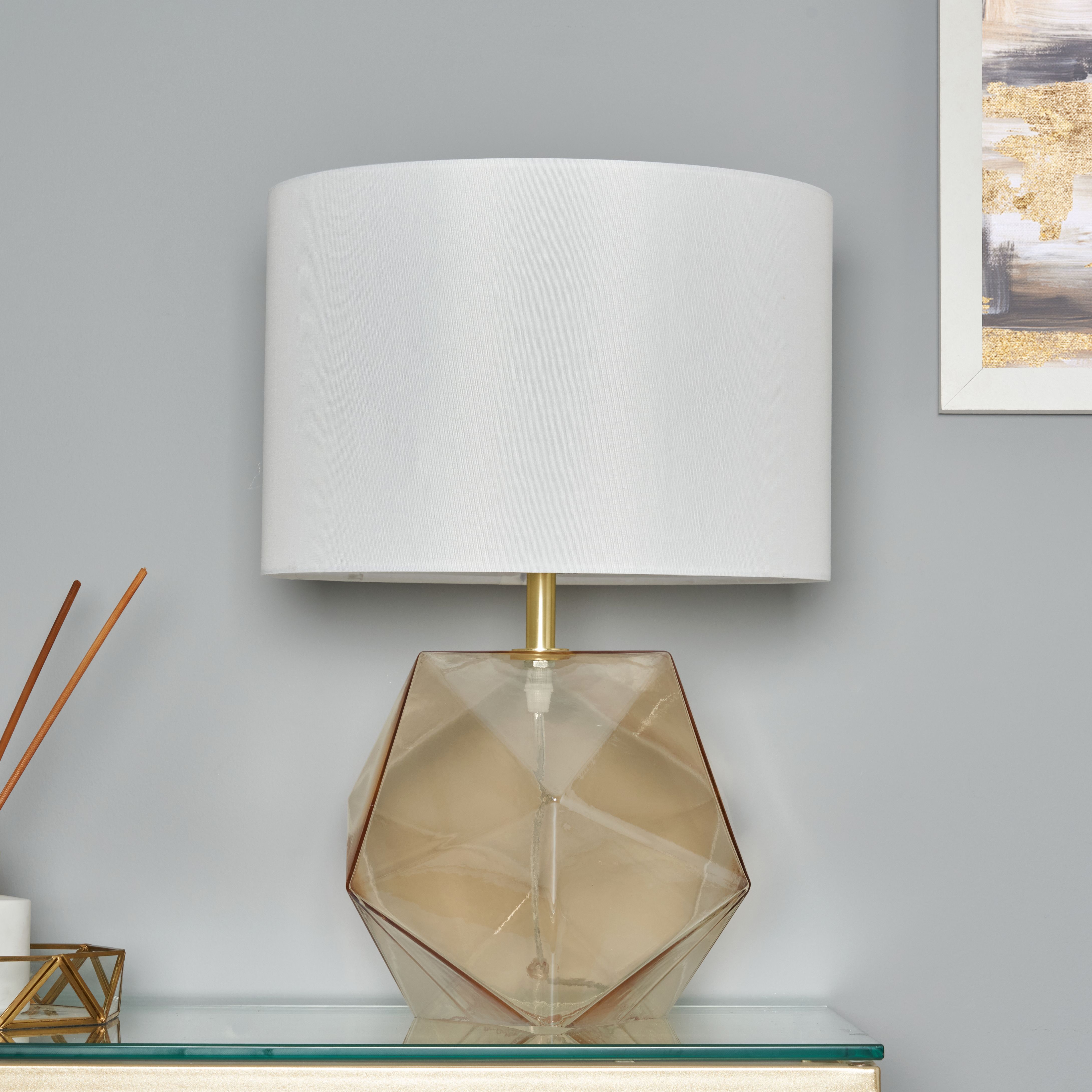 Luga Geometric Champagne Panel Base Table Lamp