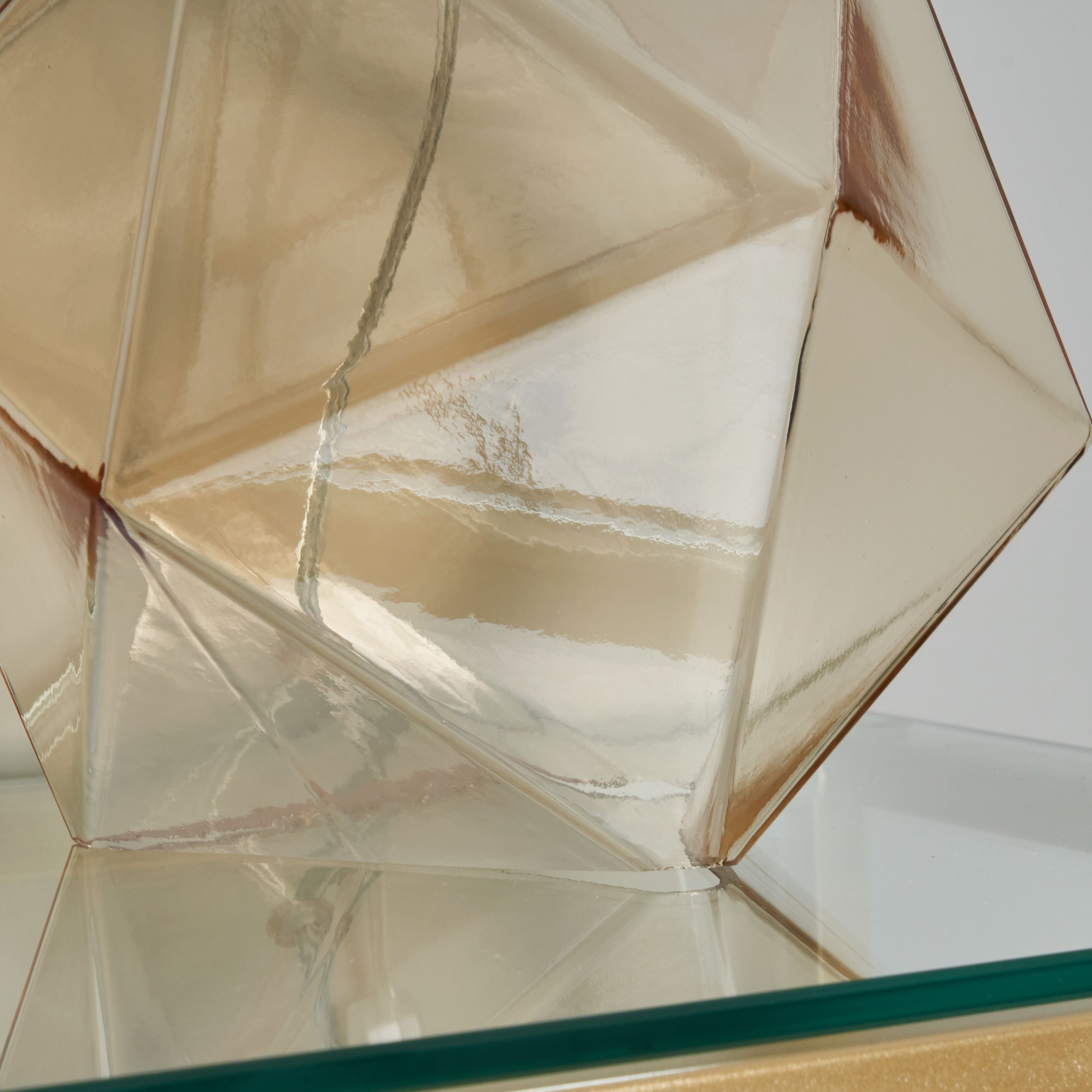 Luga Geometric Champagne Panel Base Table Lamp