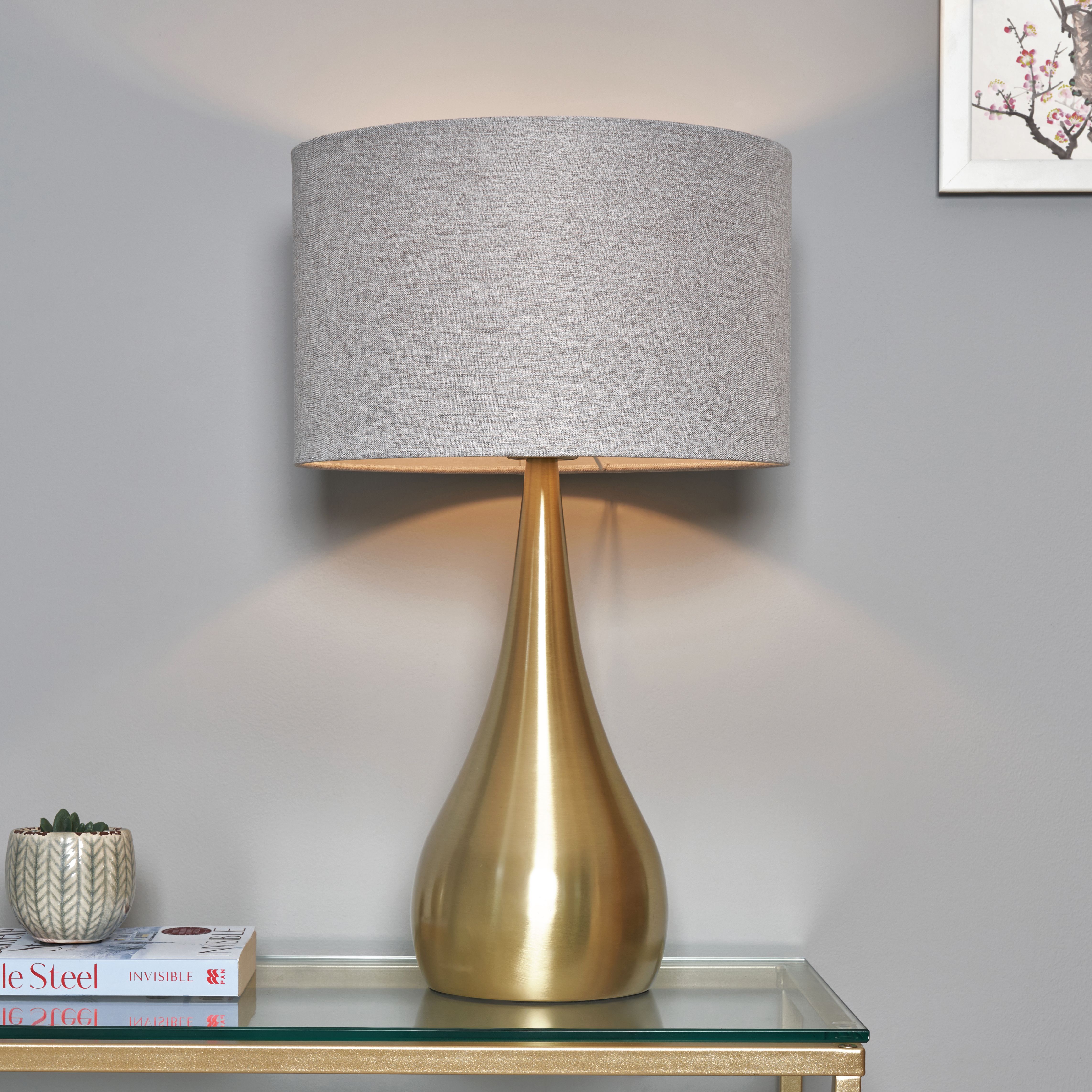 Sirio Satin Brass Teardrop Lamp