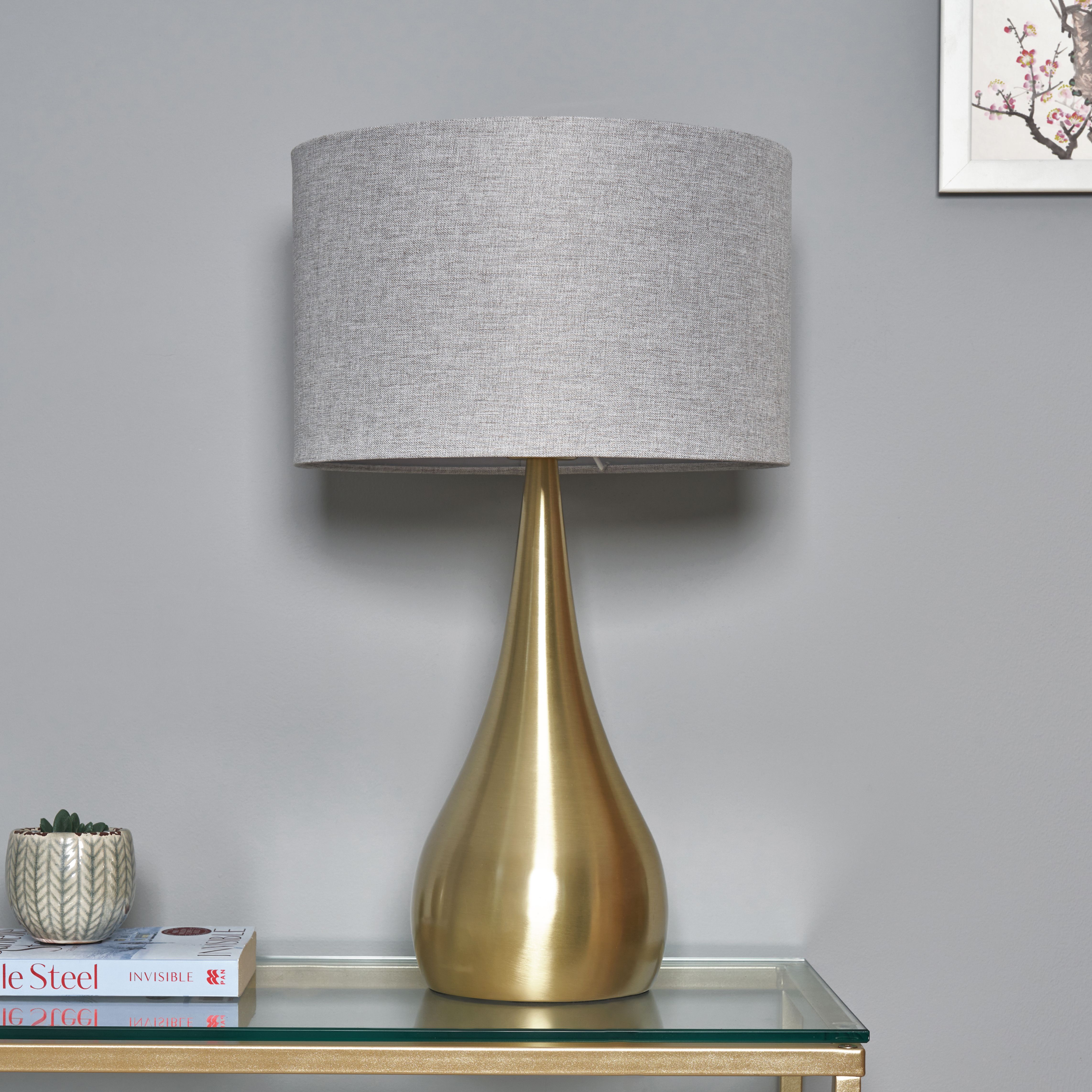 Sirio Satin Brass Teardrop Lamp