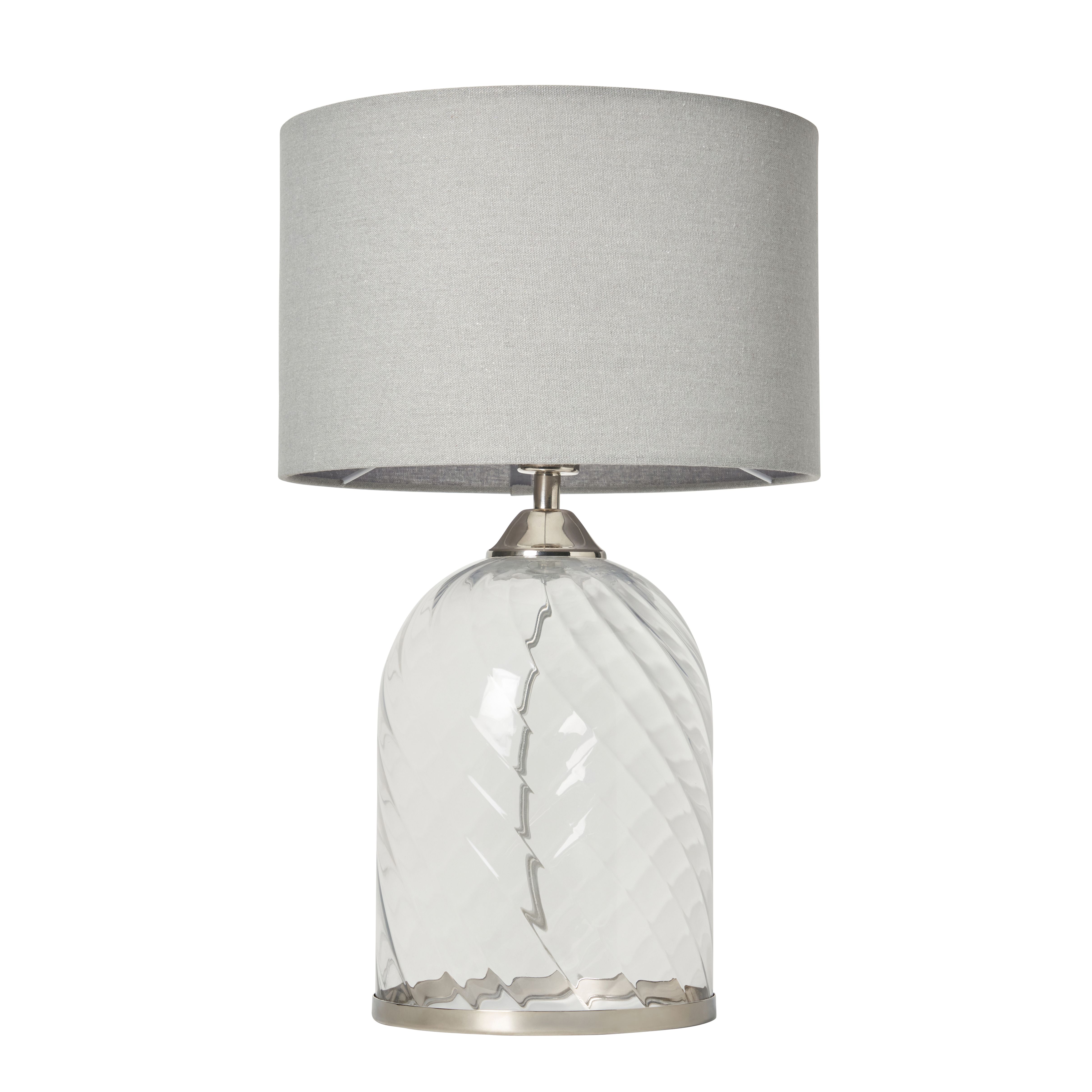 Sasso Swirl Ribbed Glass Base Table Lamp