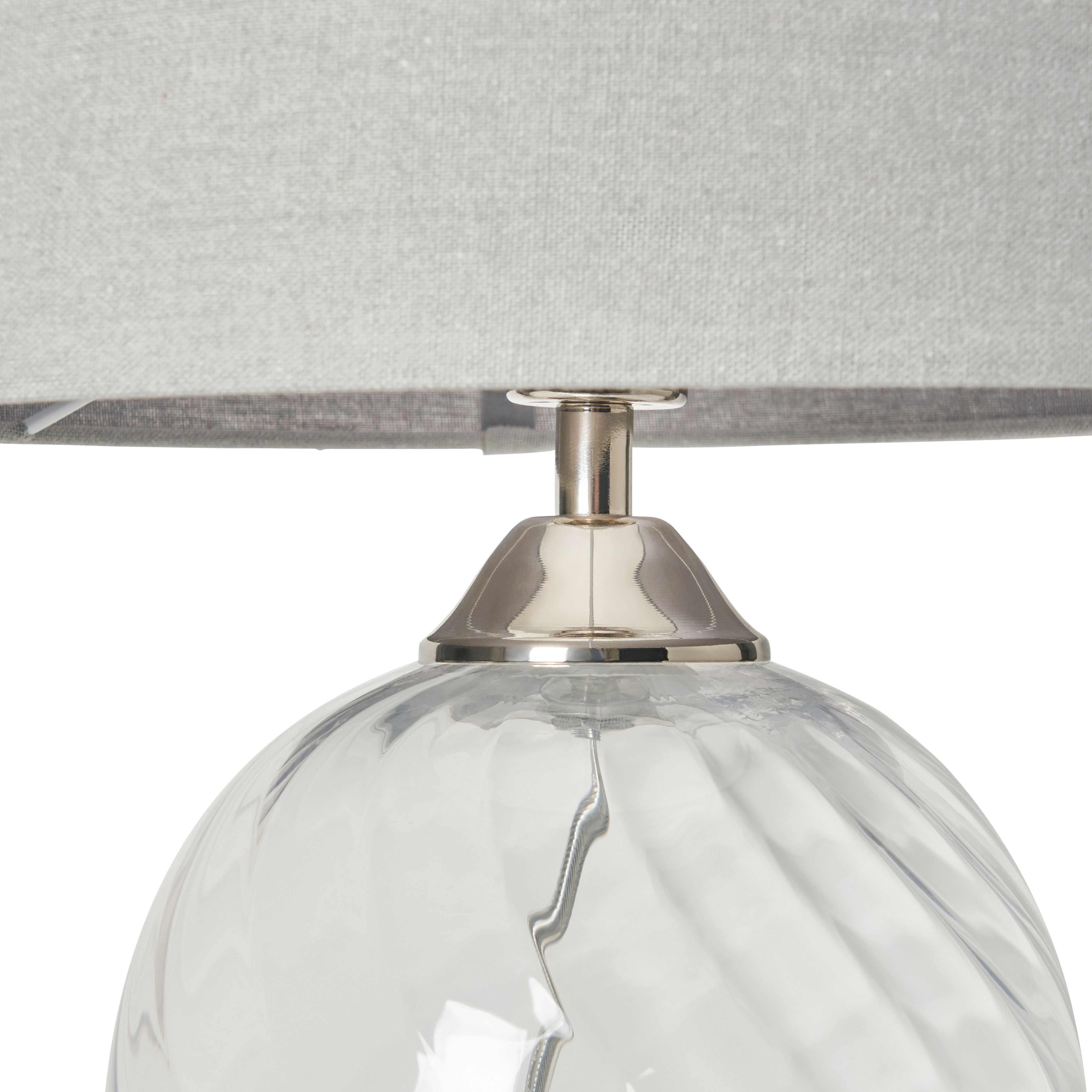 Sasso Swirl Ribbed Glass Base Table Lamp
