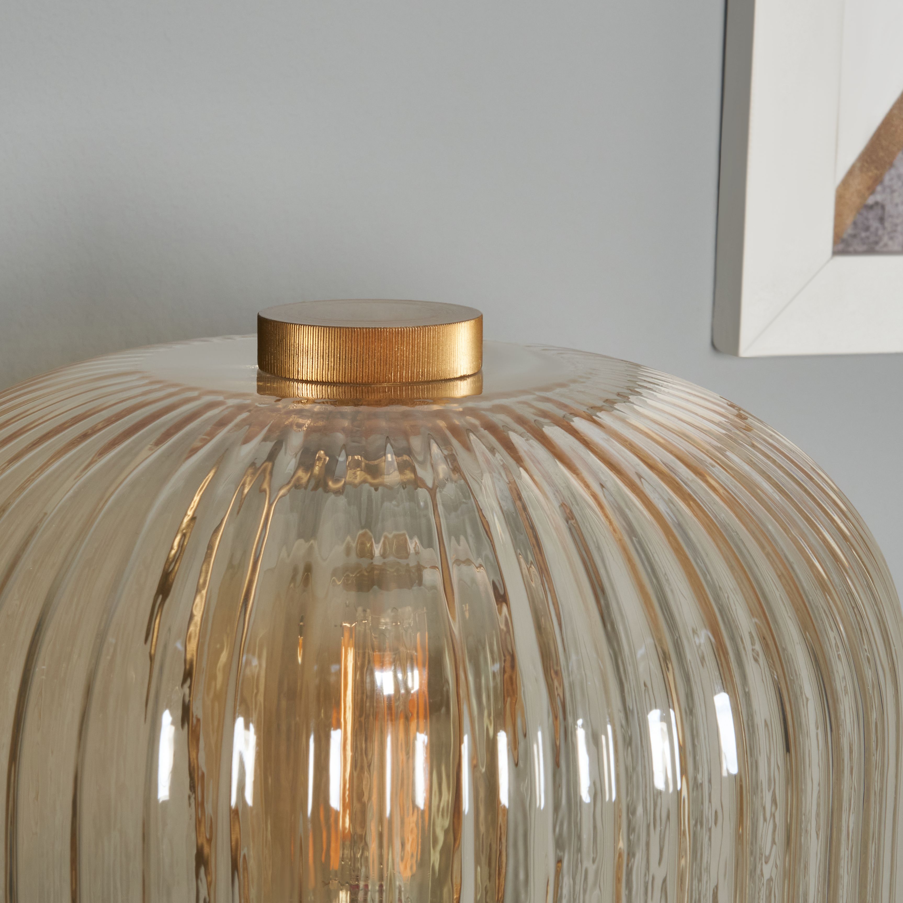 Morar Ribbed Glass Table Lamp - Champagne
