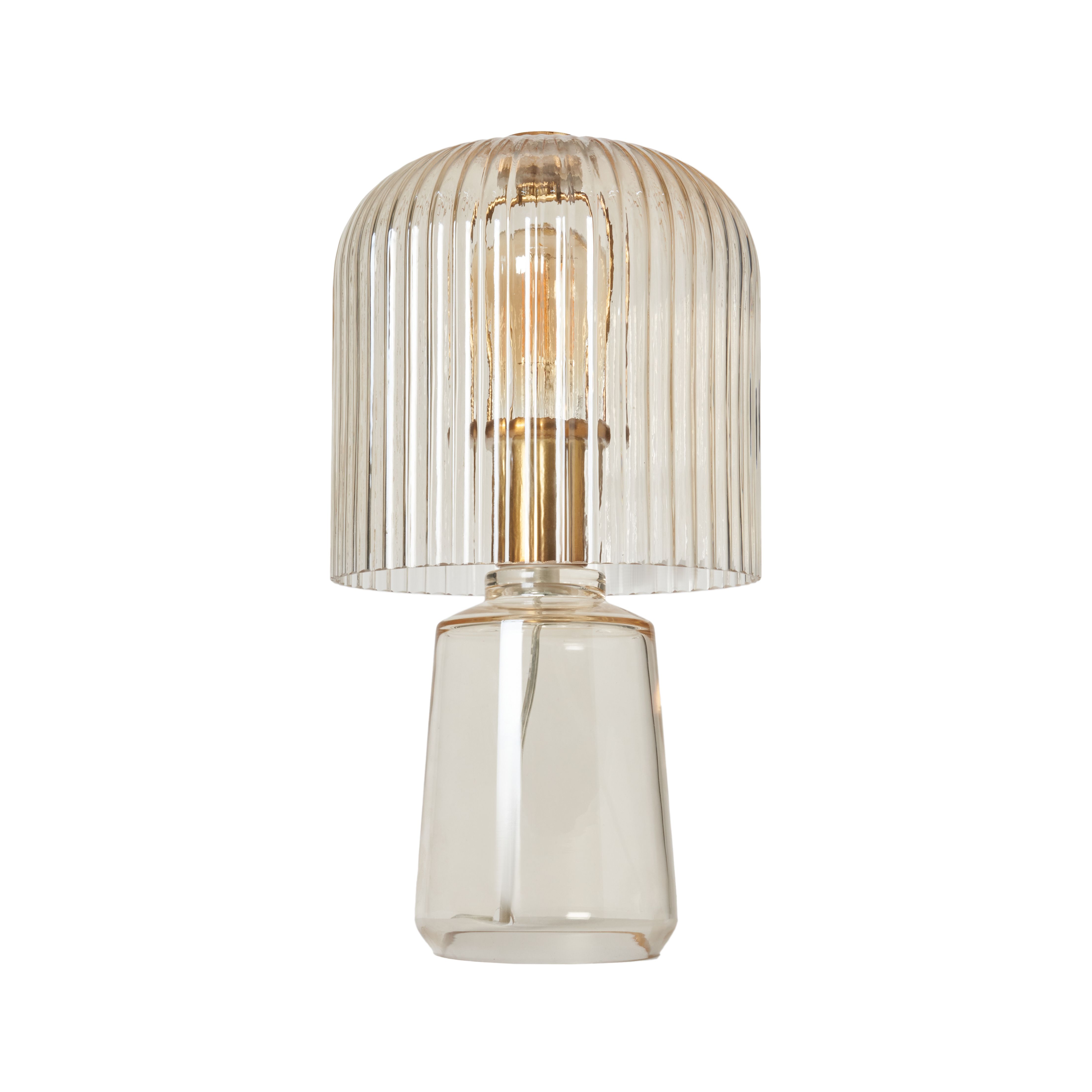 Morar Ribbed Glass Table Lamp - Champagne