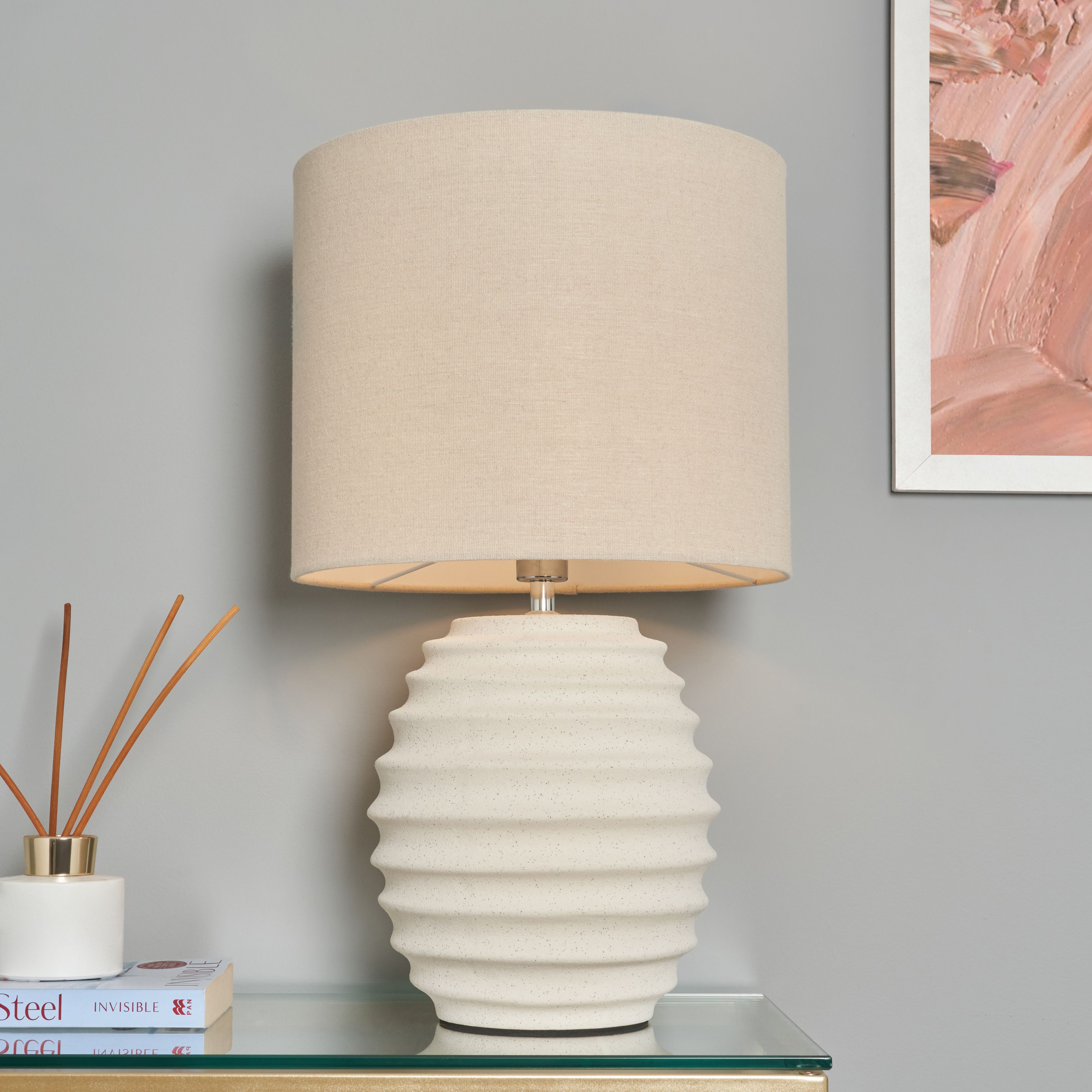 Darello Ribbed Ceramic Table Lamp
