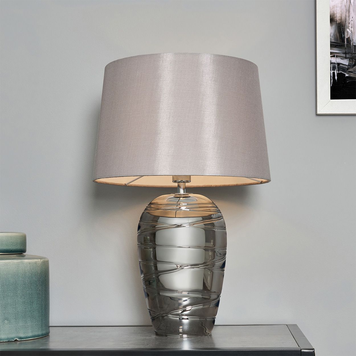 Small Shaded Drizzle Glass Table Lamp
