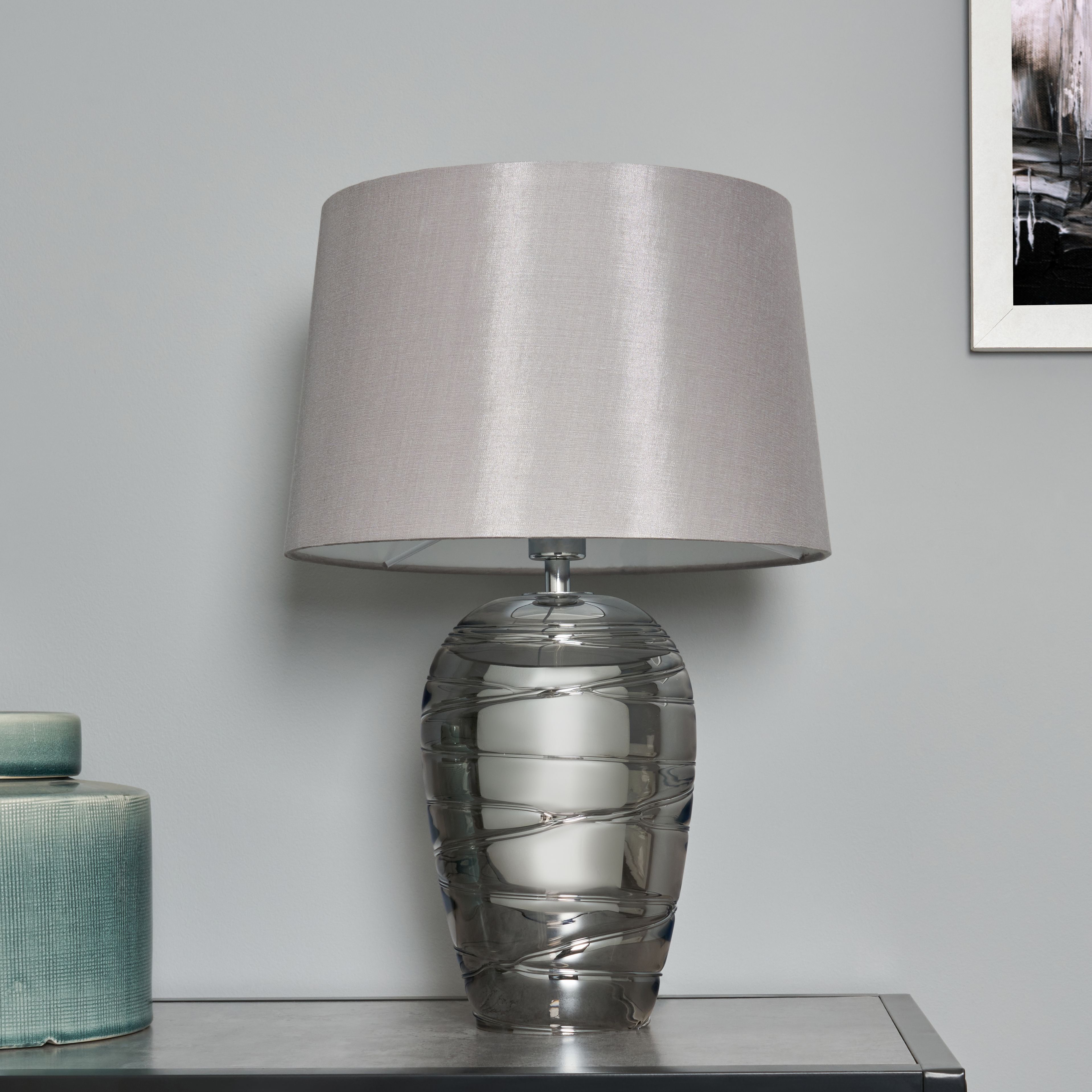 Small Shaded Drizzle Glass Table Lamp