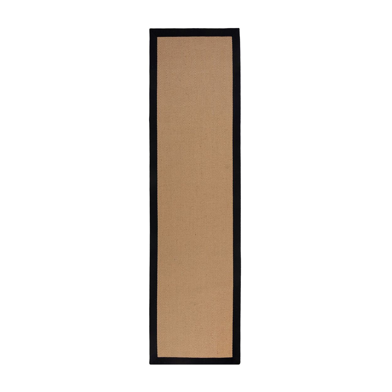 Sisal Border Black 60x230cm Rug