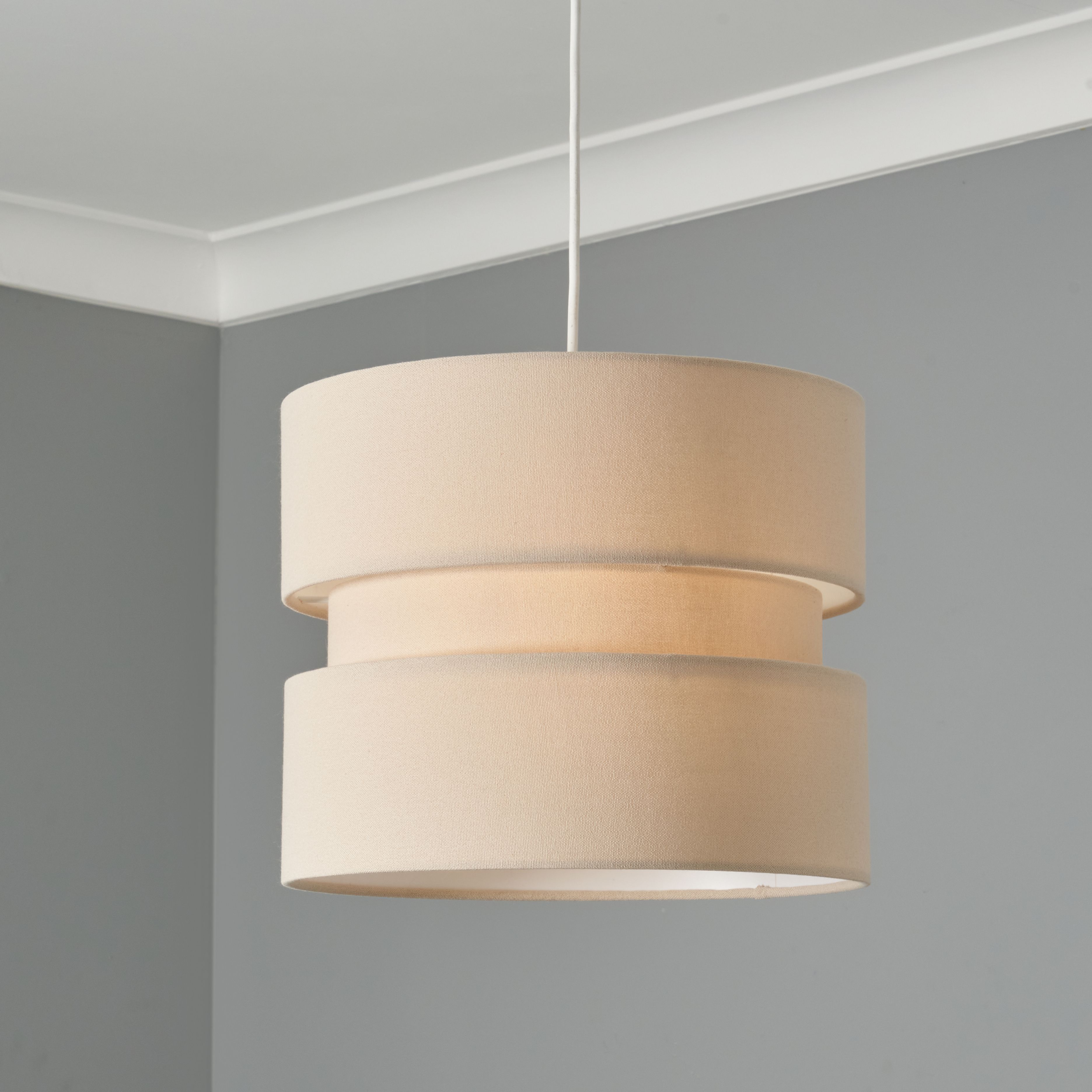 Zocco Tiered Linen Fabric Shade - Taupe