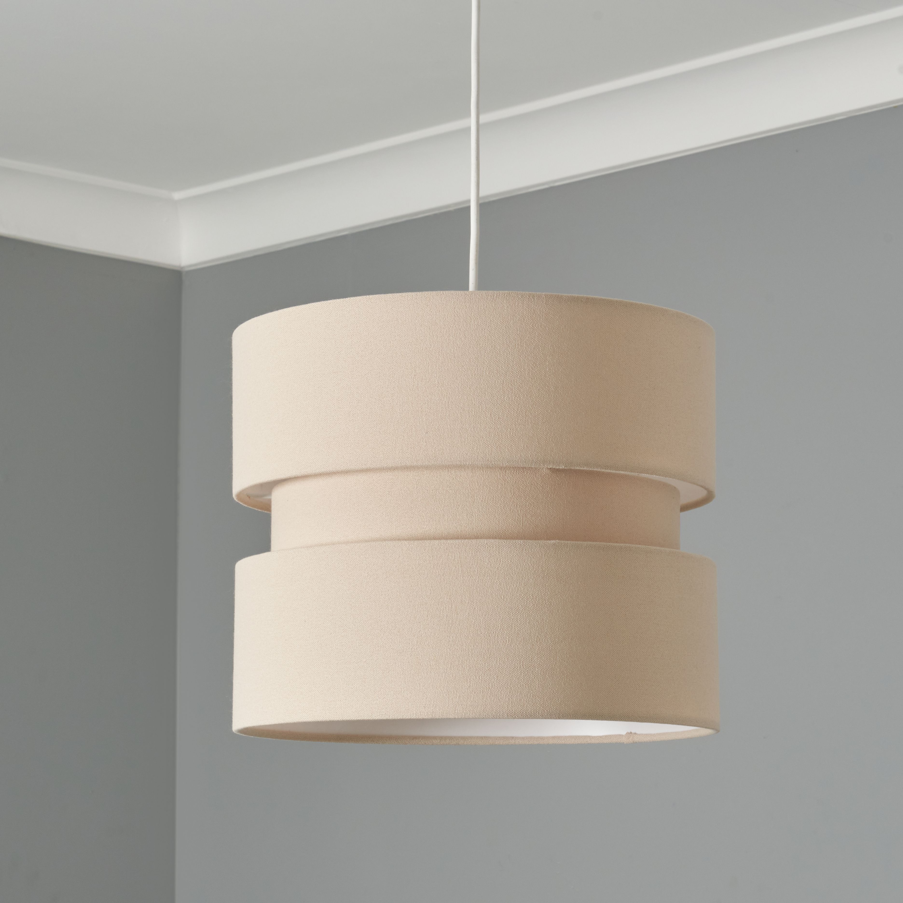 Zocco Tiered Linen Fabric Shade - Taupe