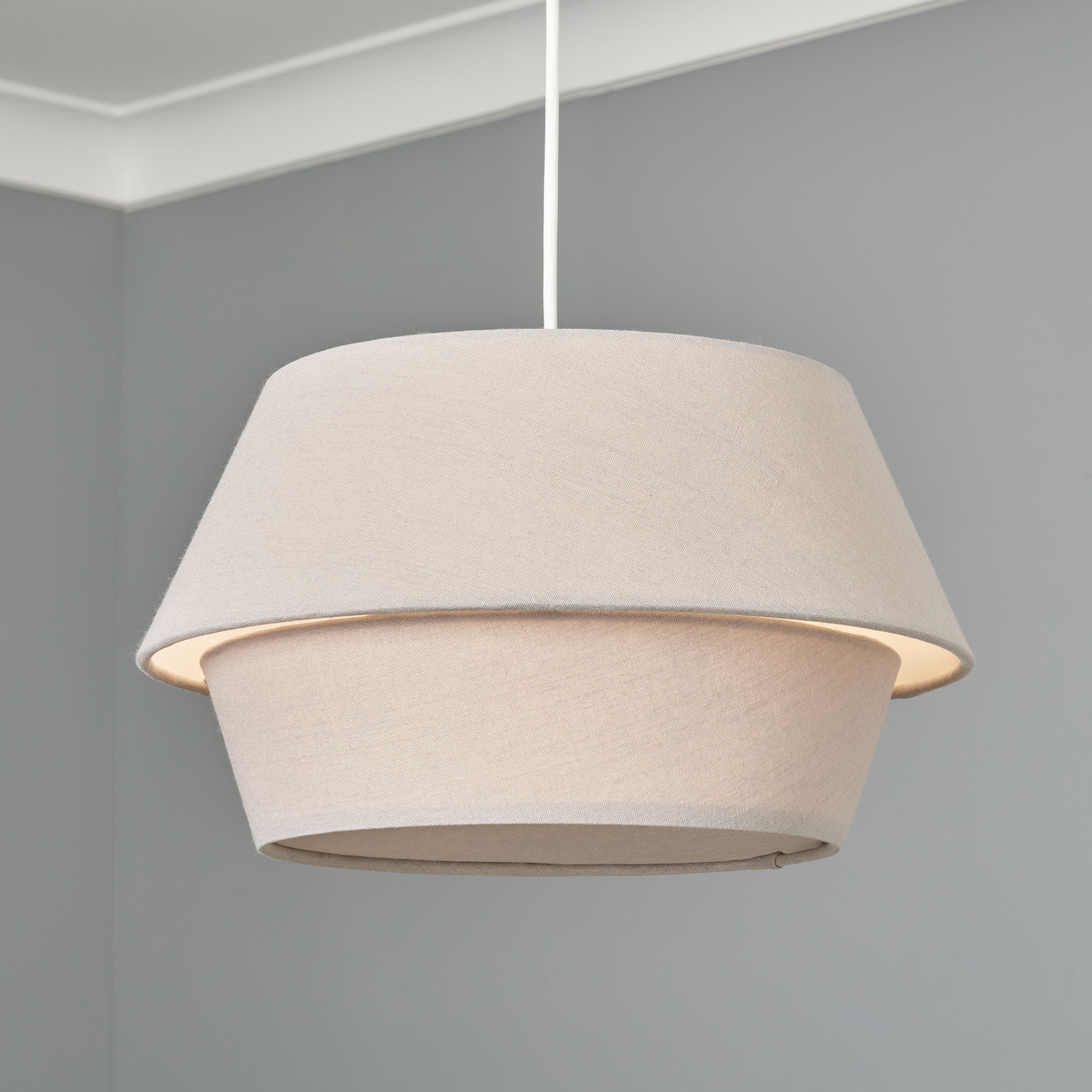 Balsa Double Layer Shade With Diffuser Grey