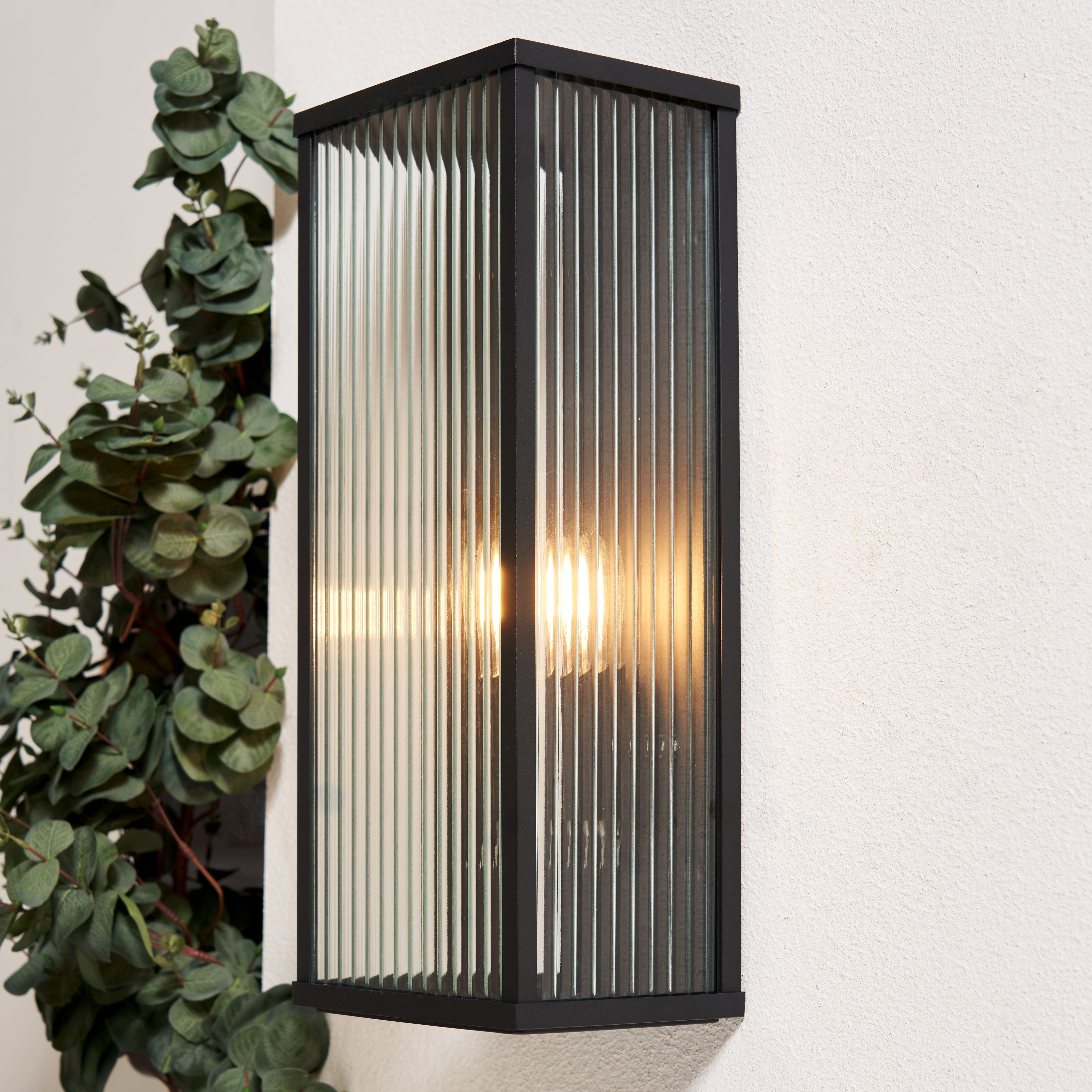 Booth Reeded Glass Outdoor Wall Light