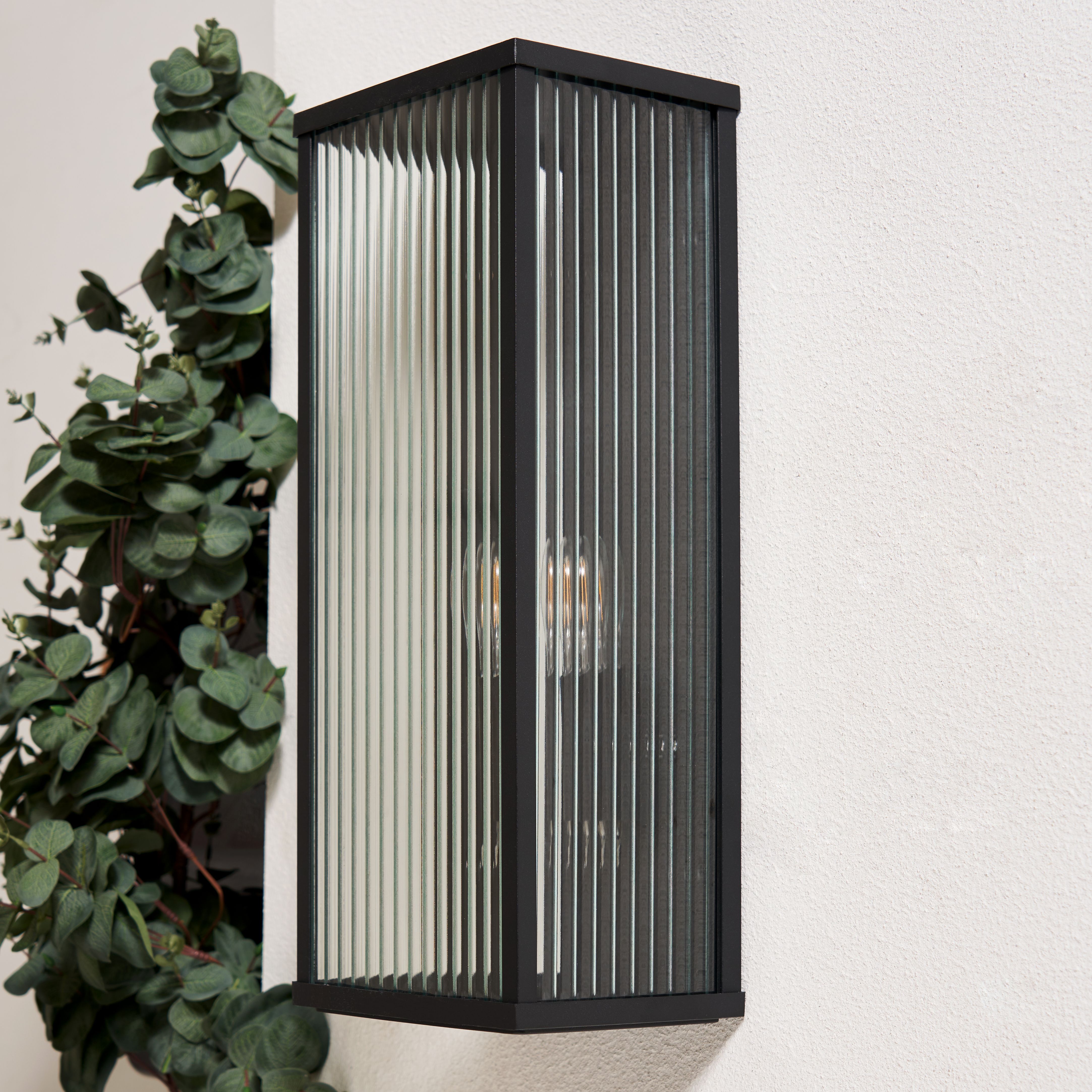 Booth Reeded Glass Outdoor Wall Light