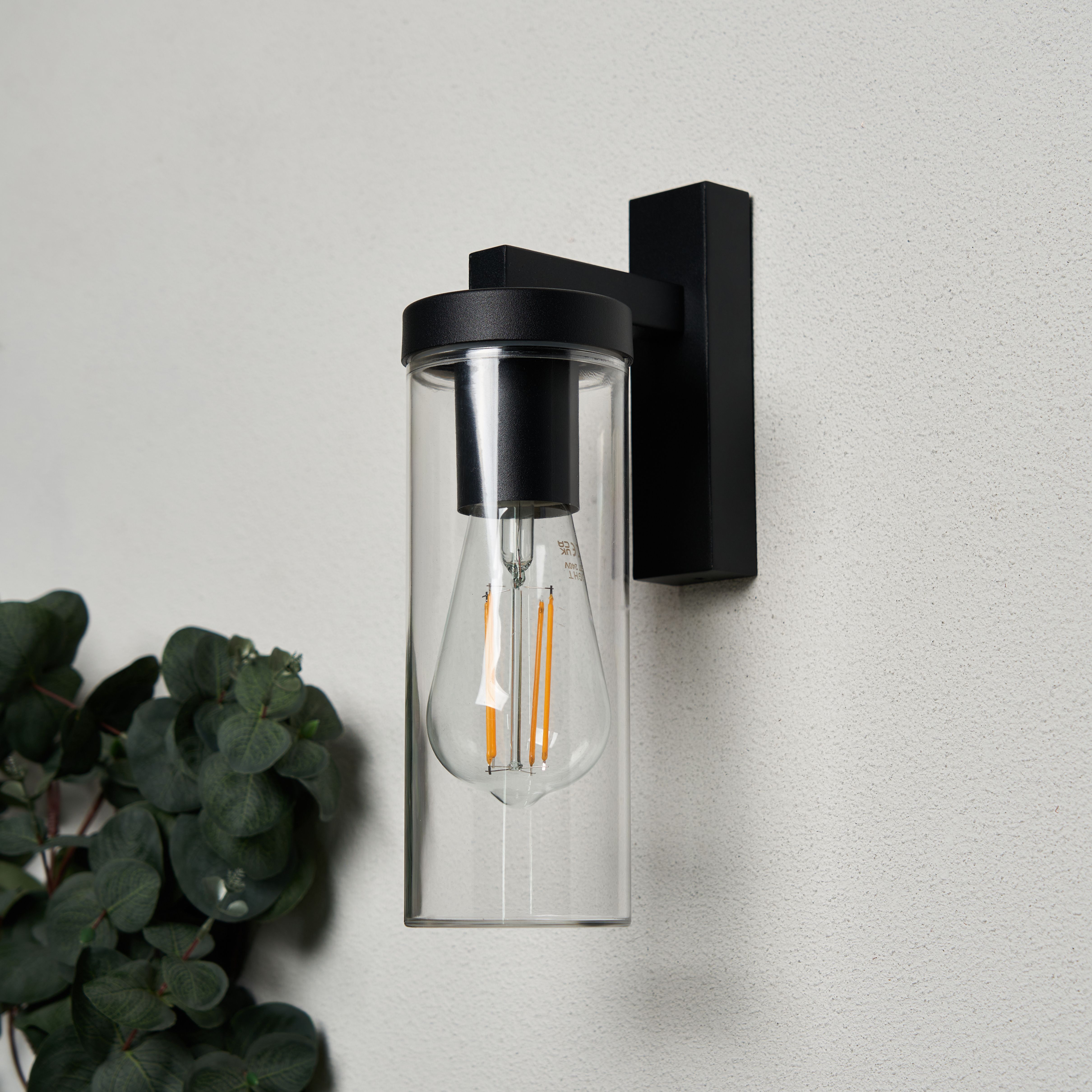 Gusta Up Or Down E27 Wall Light Black