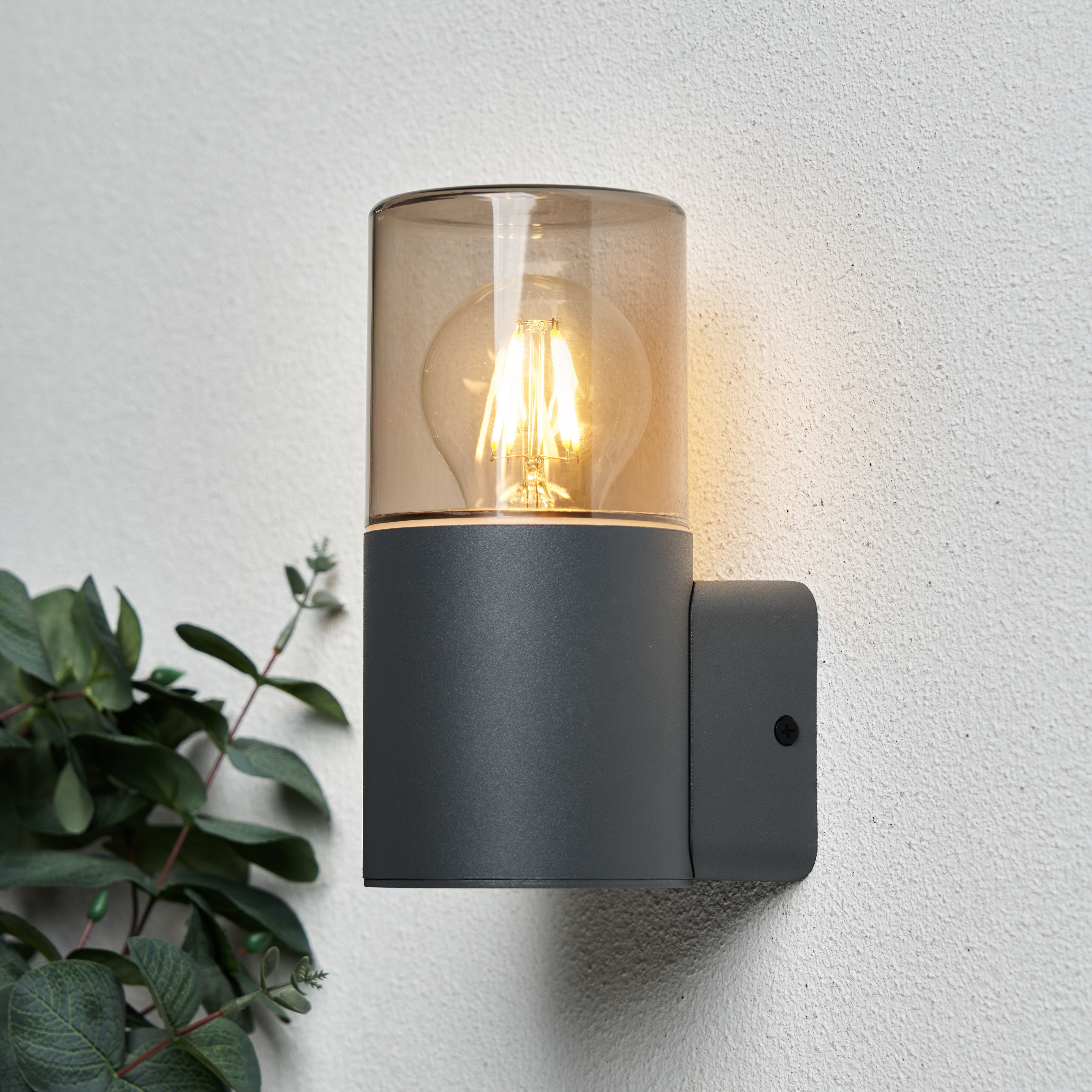 Fortin 1 Light E27 Round Uplight Grey/Smoke