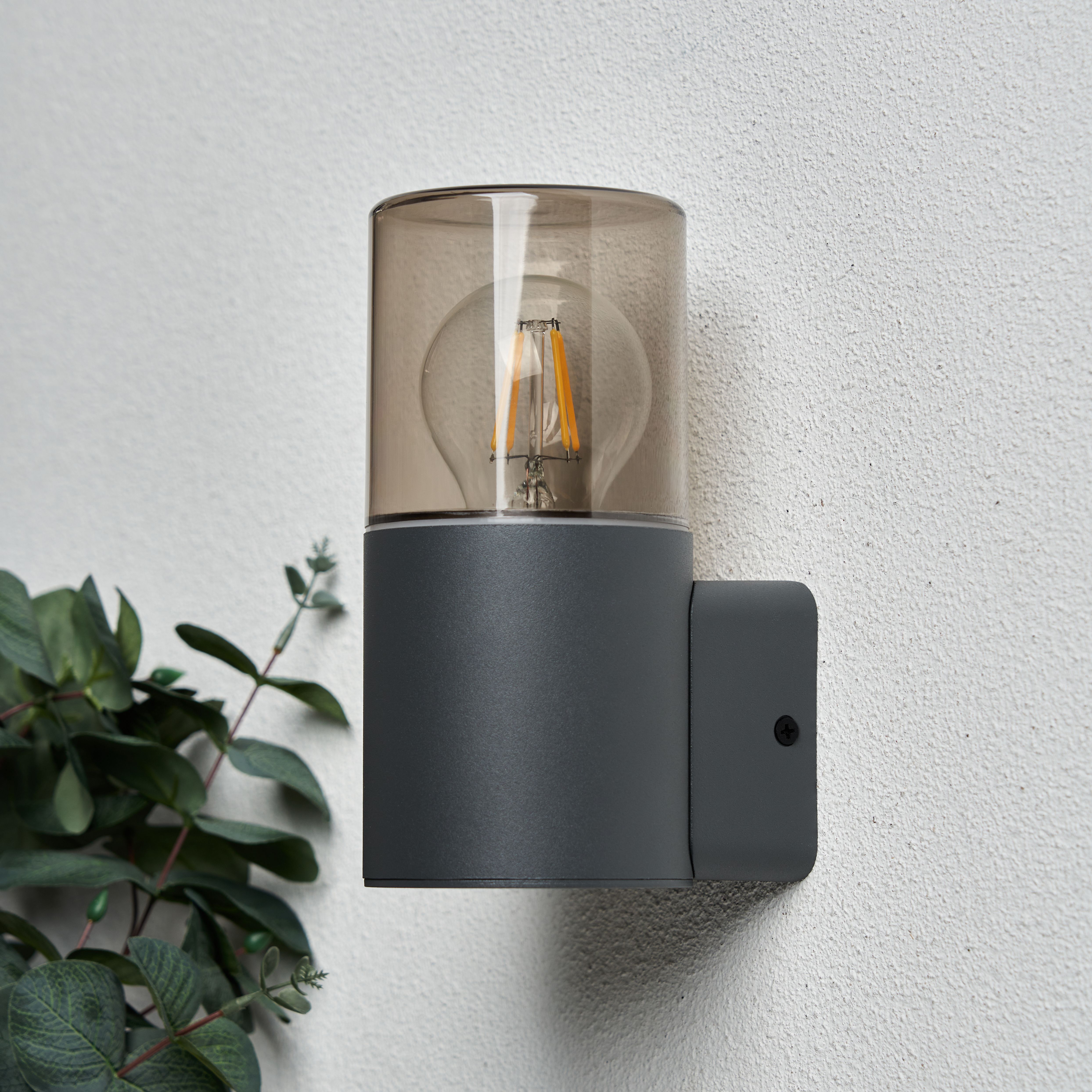 Fortin 1 Light E27 Round Uplight Grey/Smoke