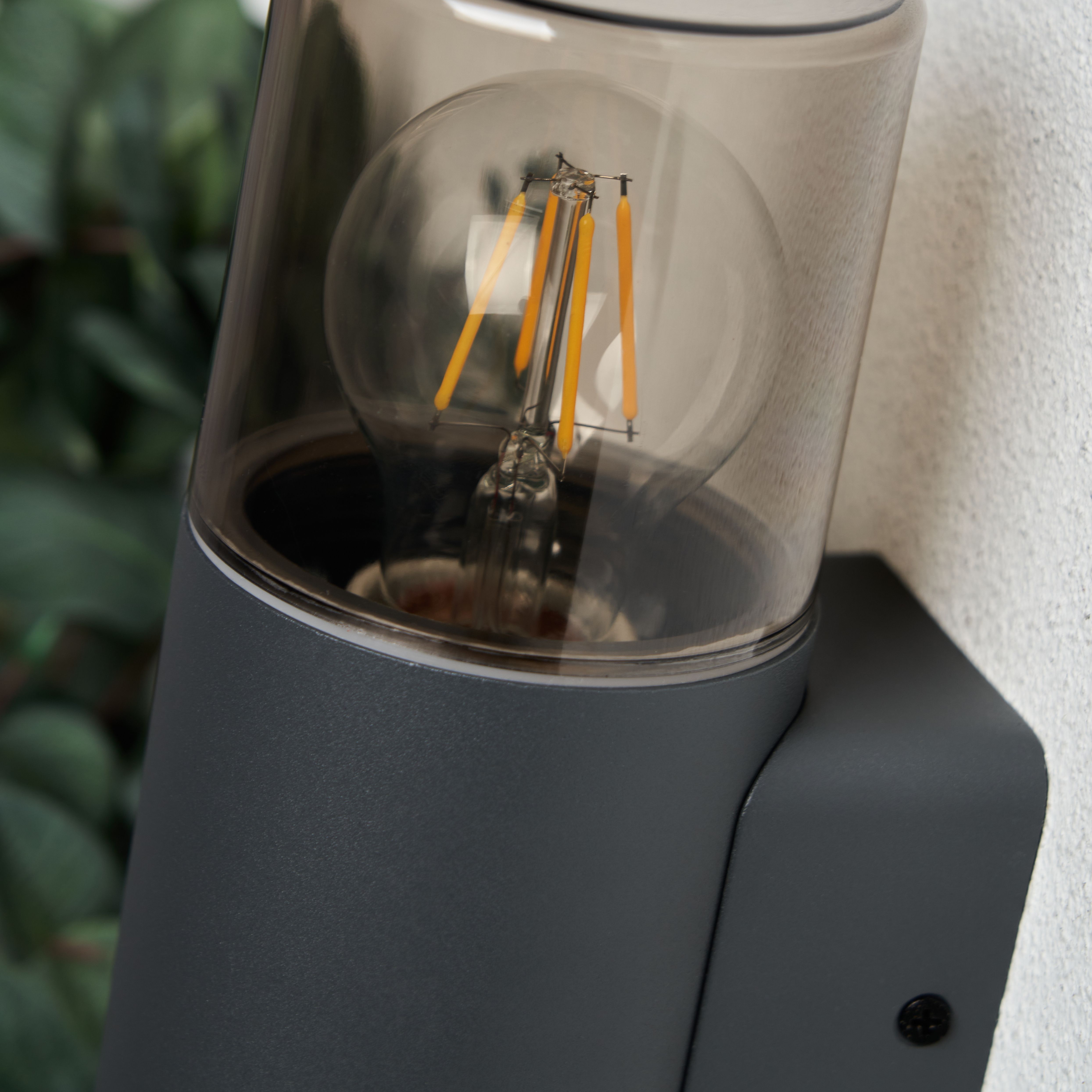 Fortin 1 Light E27 Round Uplight Grey/Smoke