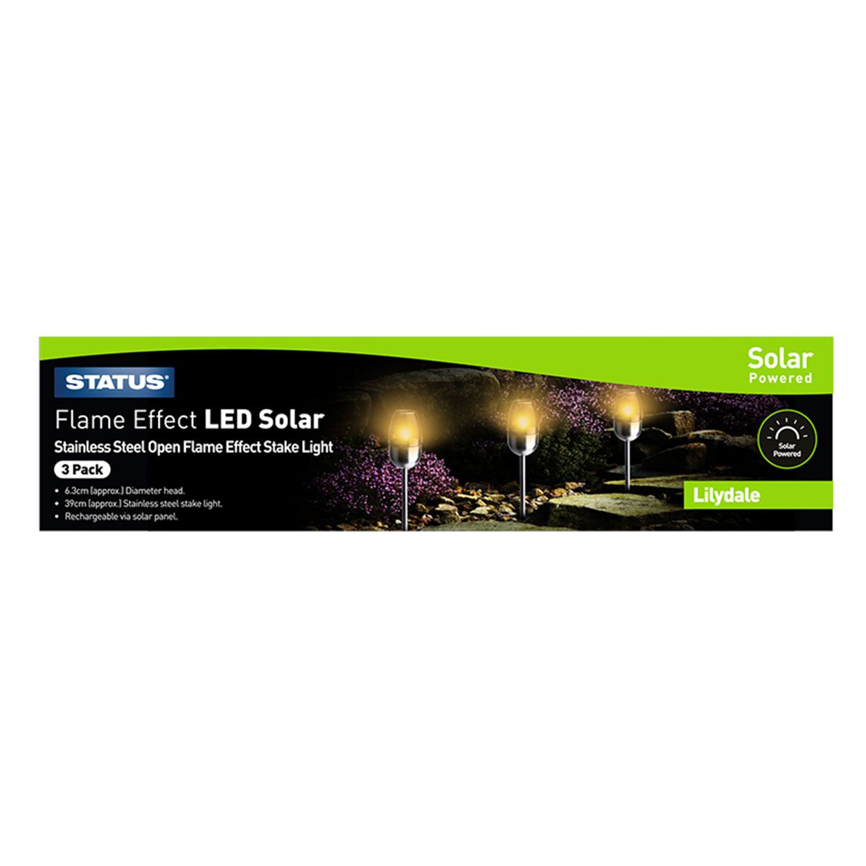 Lilydale Open Flame Effect Led Solar Light