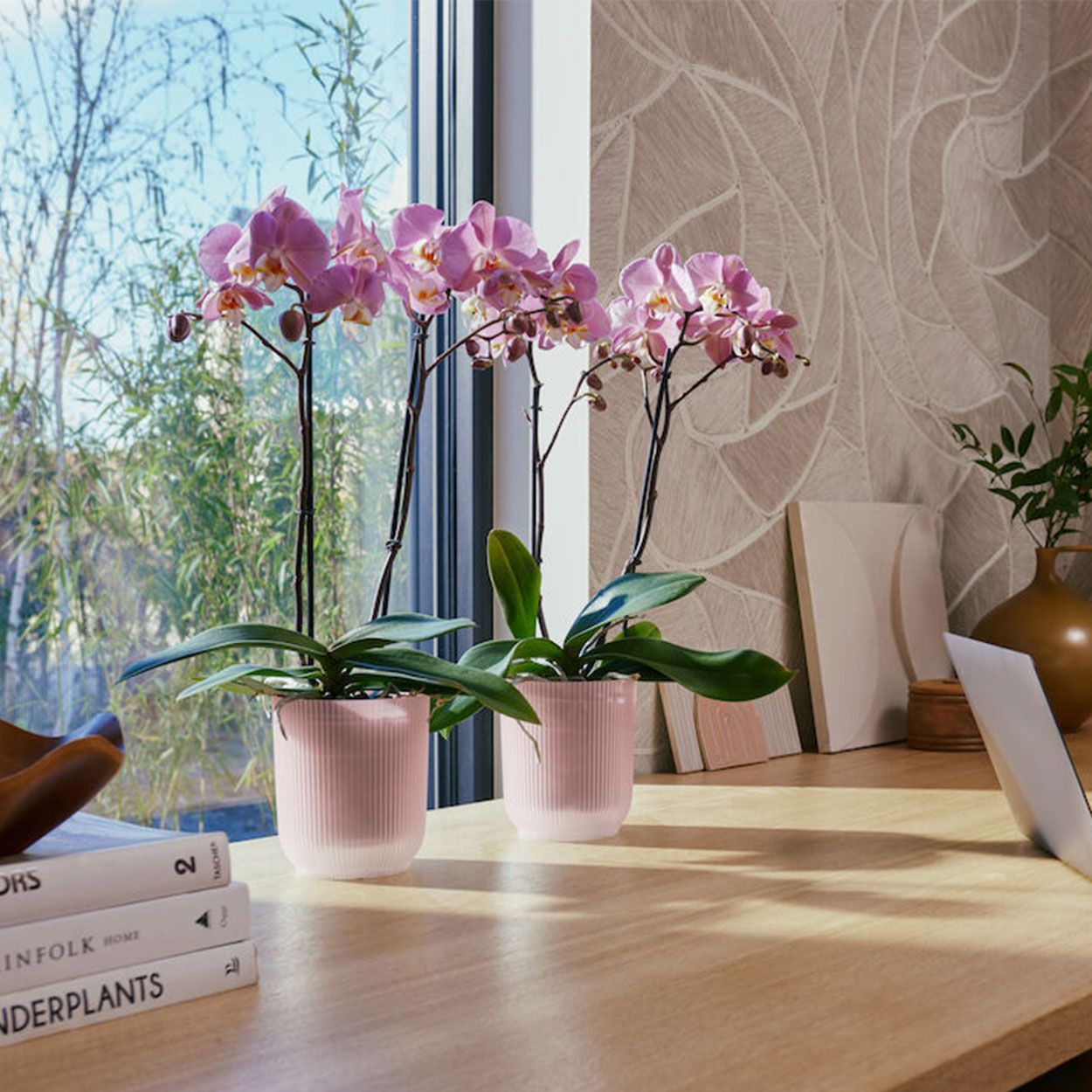 Vibes Fold Orchid Pot Frosted Pink 12.5cm