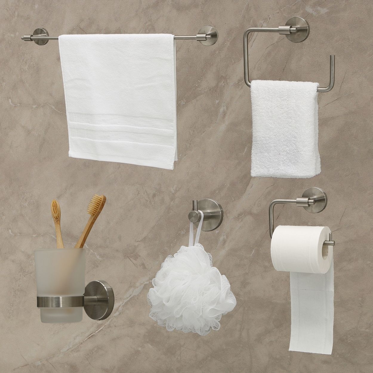 Rome Towel Rail Brushed Chrome 