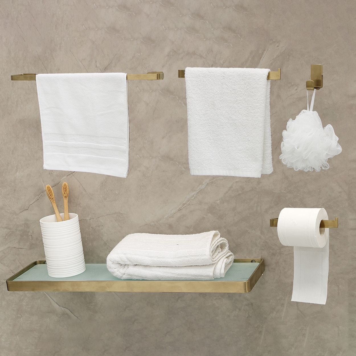 Bali Toilet Roll holder Gold