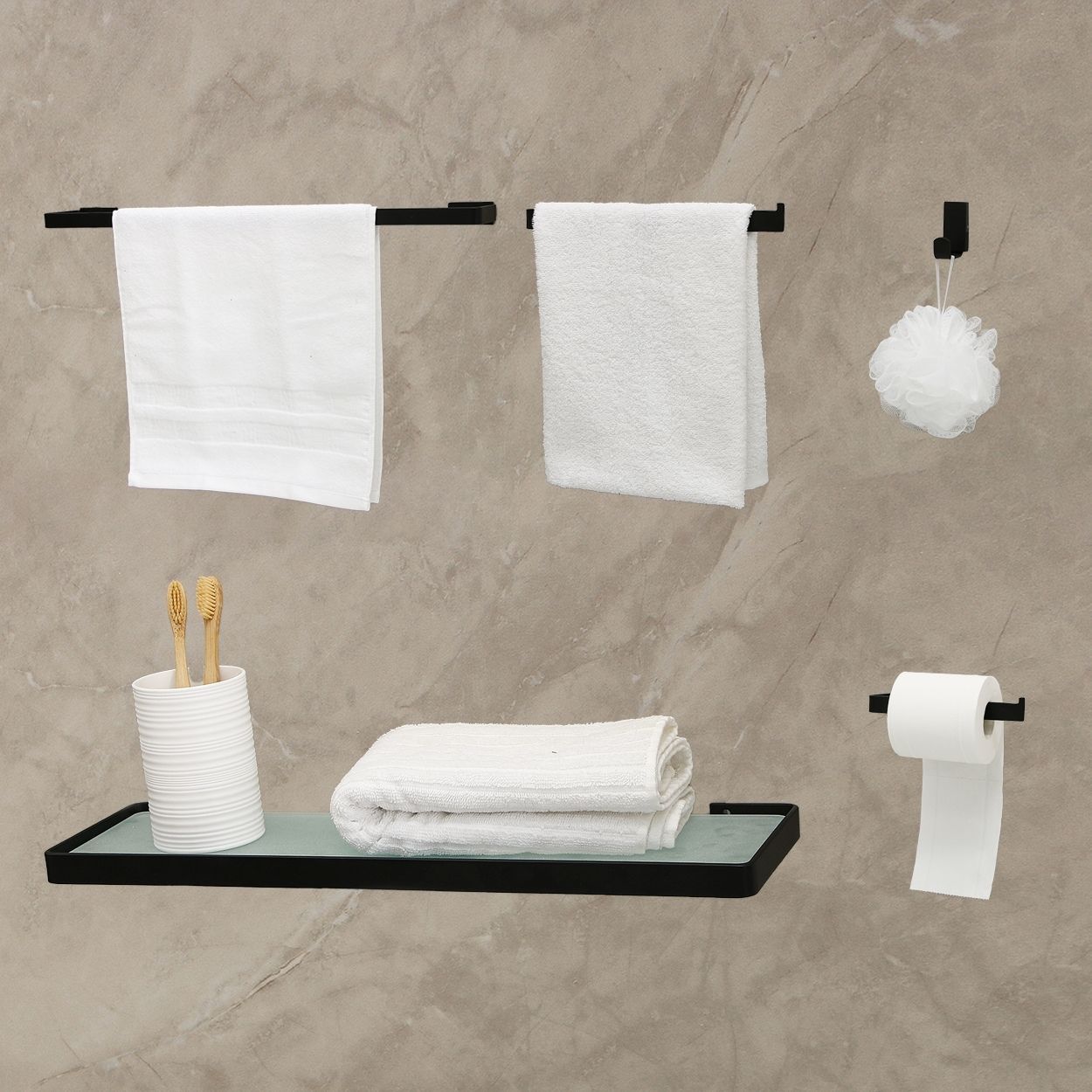 Bali Toilet Roll holder Black