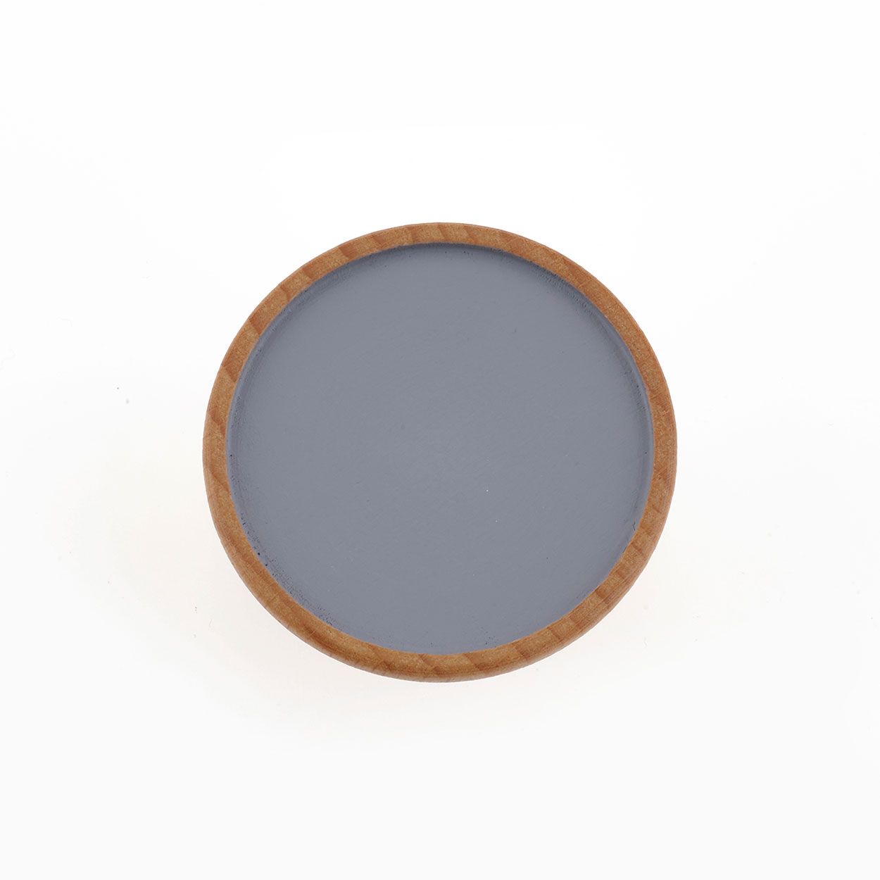 Grey Centred Wooden Cabinet Knob 45Mm Pk2