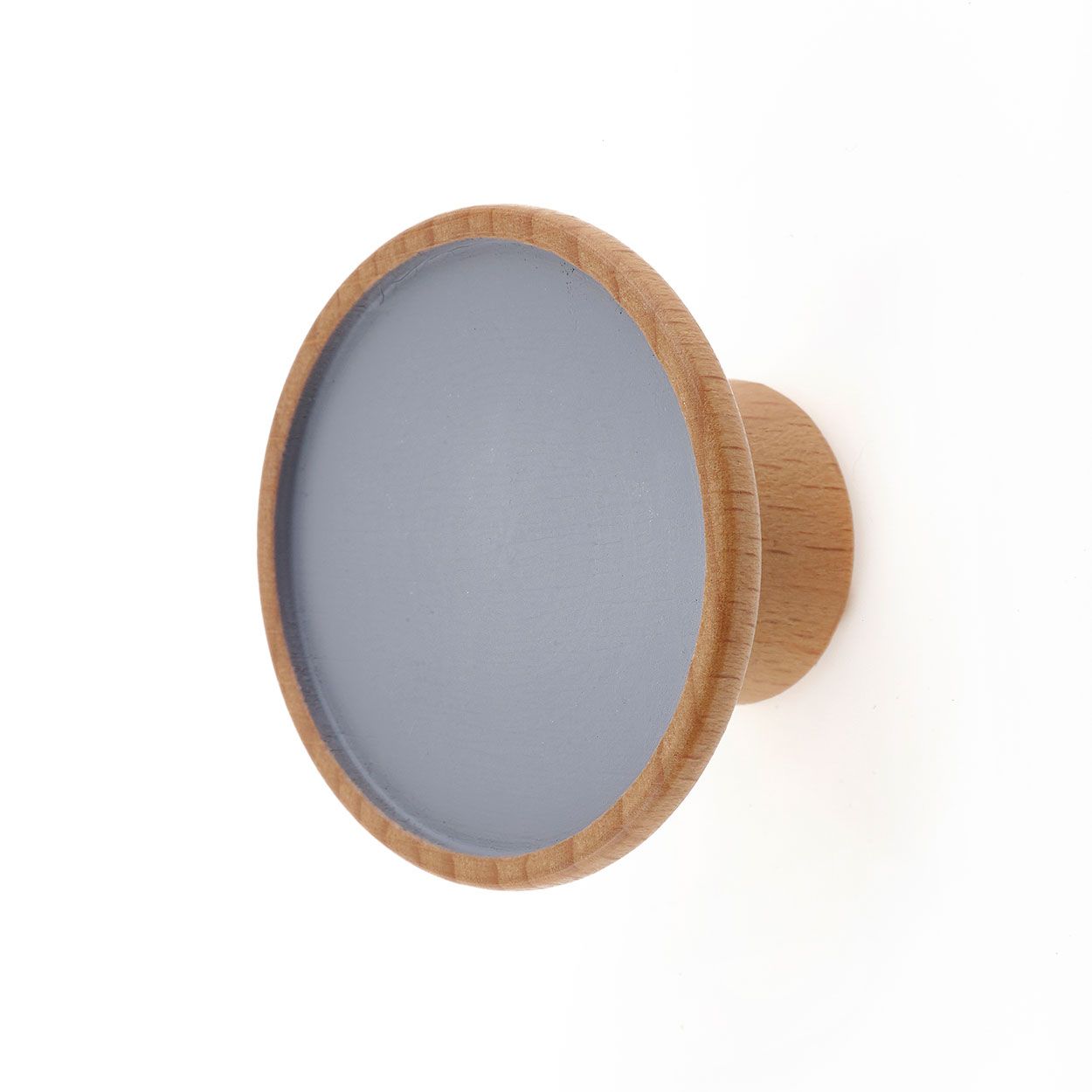 Grey Centred Wooden Cabinet Knob 45Mm Pk2