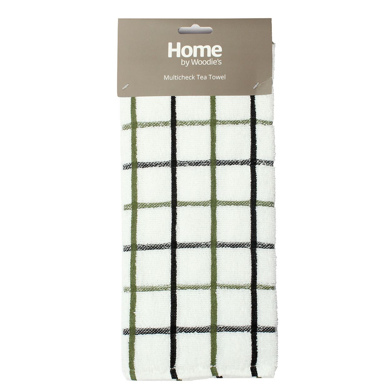 Multicheck Tea Towel Green And Black