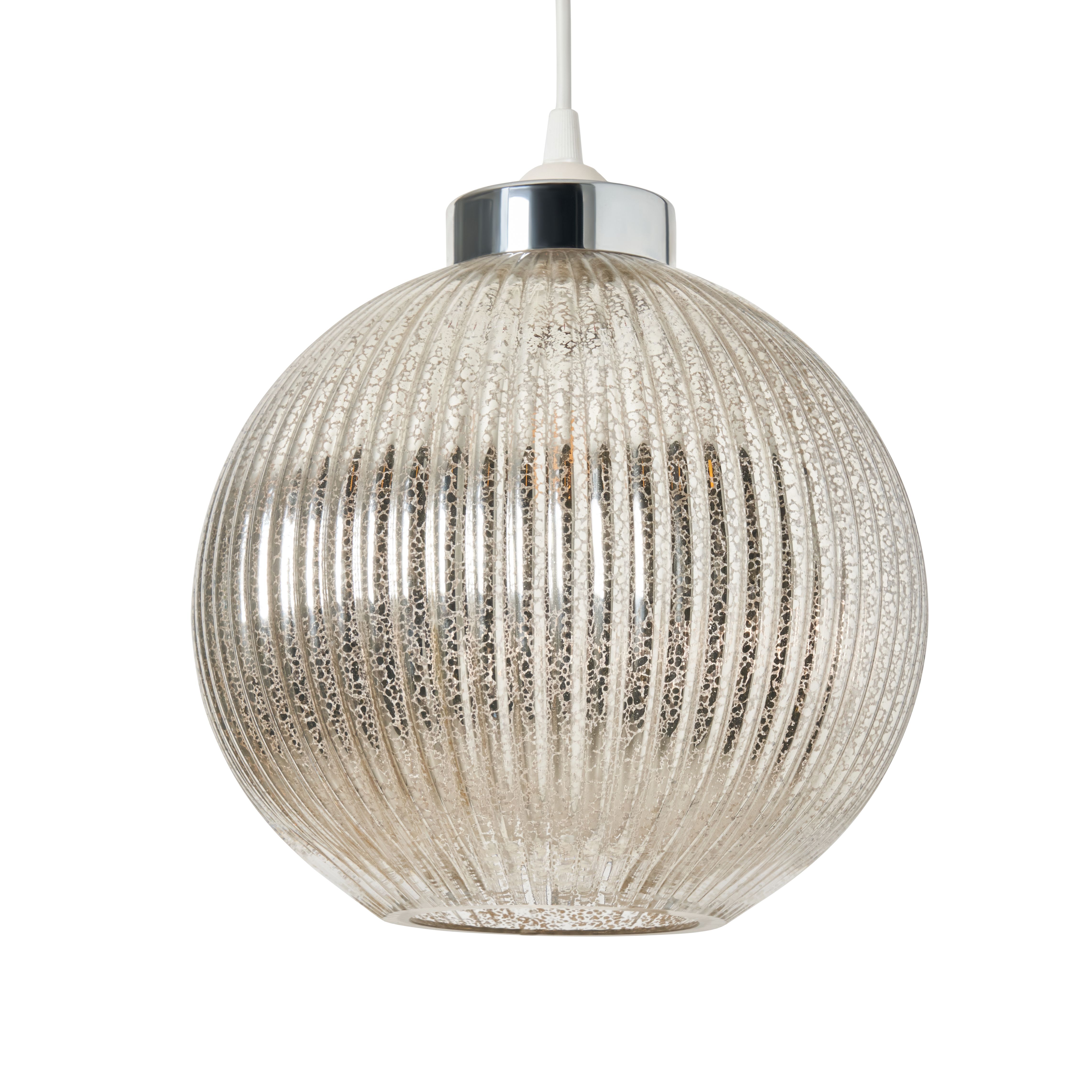 Laguna Ribbed Glass Easy Fit Mercury Glass